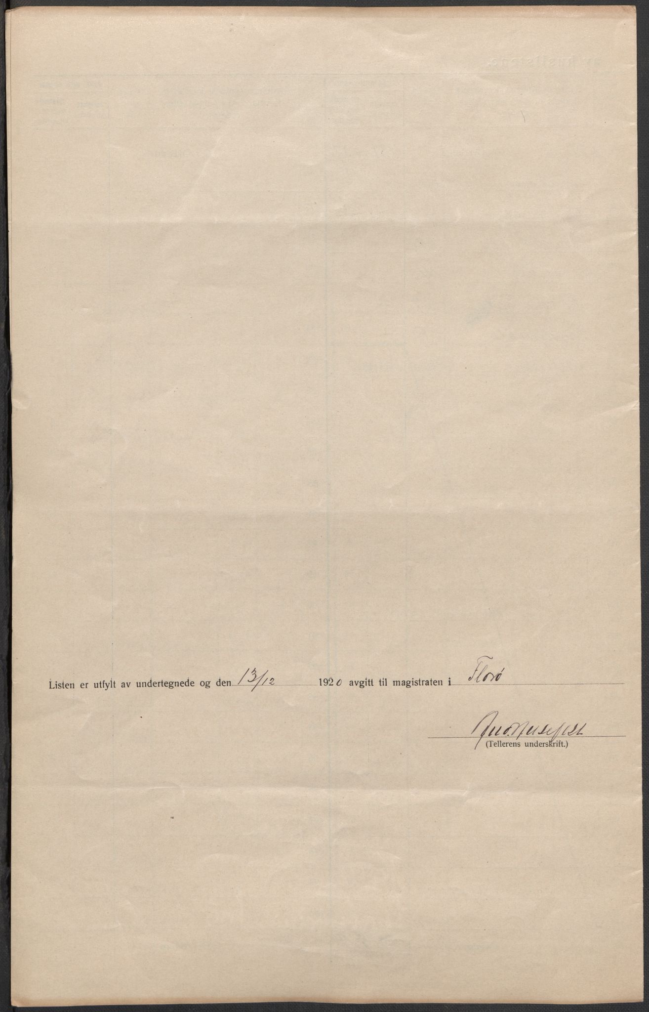 SAB, 1920 census for Florø, 1920, p. 13