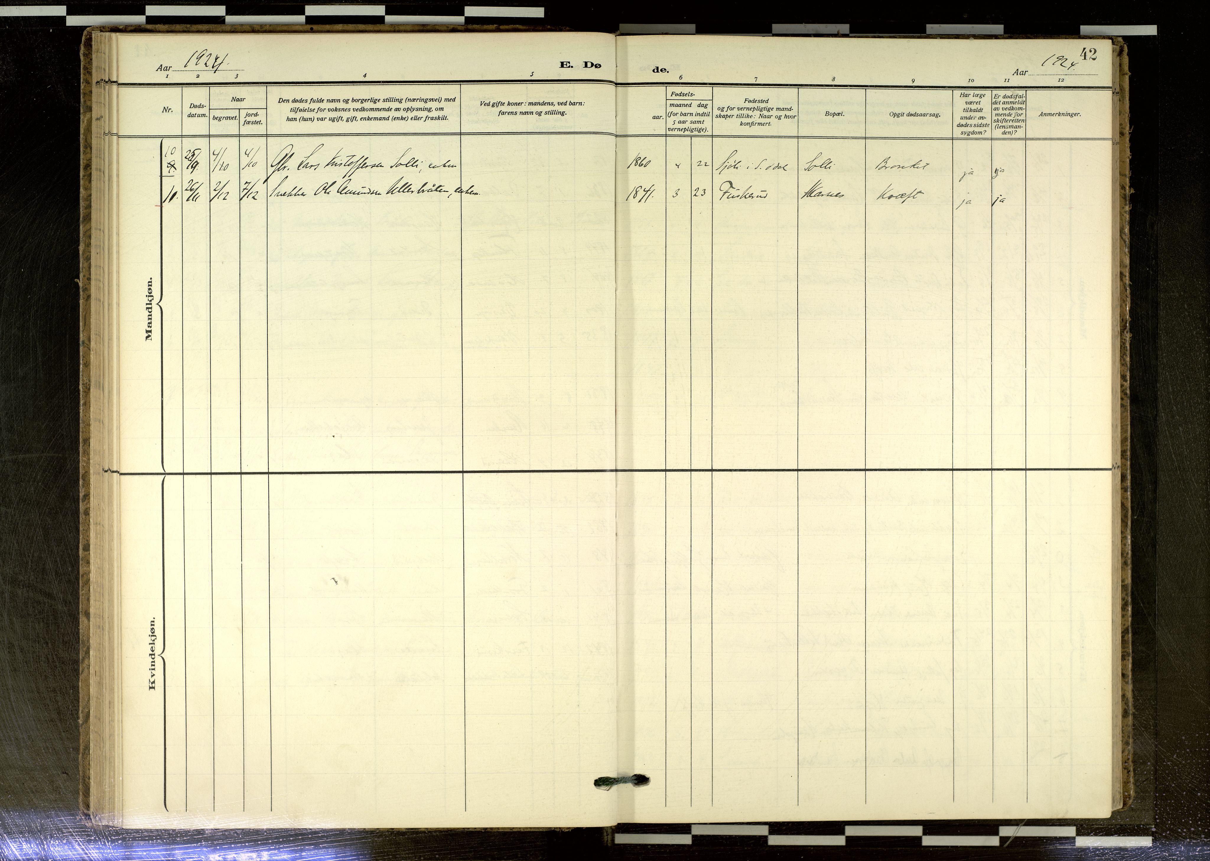 Sør-Odal prestekontor, SAH/PREST-030/H/Ha/Haa/L0020: Parish register (official) no. 20, 1906-2012, p. 42