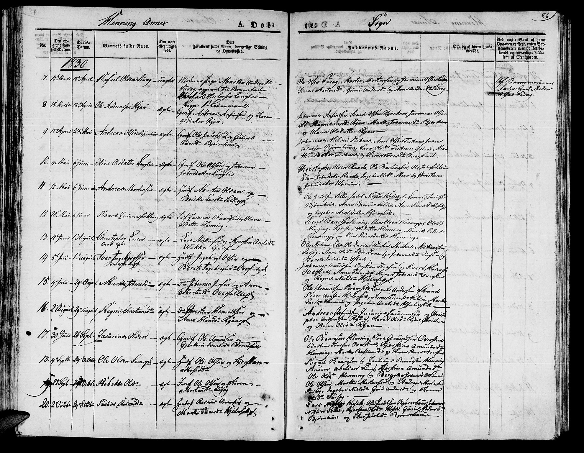 Ministerialprotokoller, klokkerbøker og fødselsregistre - Nord-Trøndelag, SAT/A-1458/735/L0336: Parish register (official) no. 735A05 /3, 1825-1835, p. 86