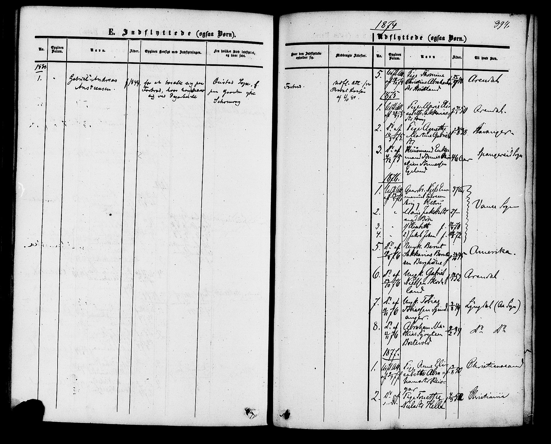 Herad sokneprestkontor, SAK/1111-0018/F/Fa/Fab/L0004: Parish register (official) no. A 4, 1853-1885, p. 394