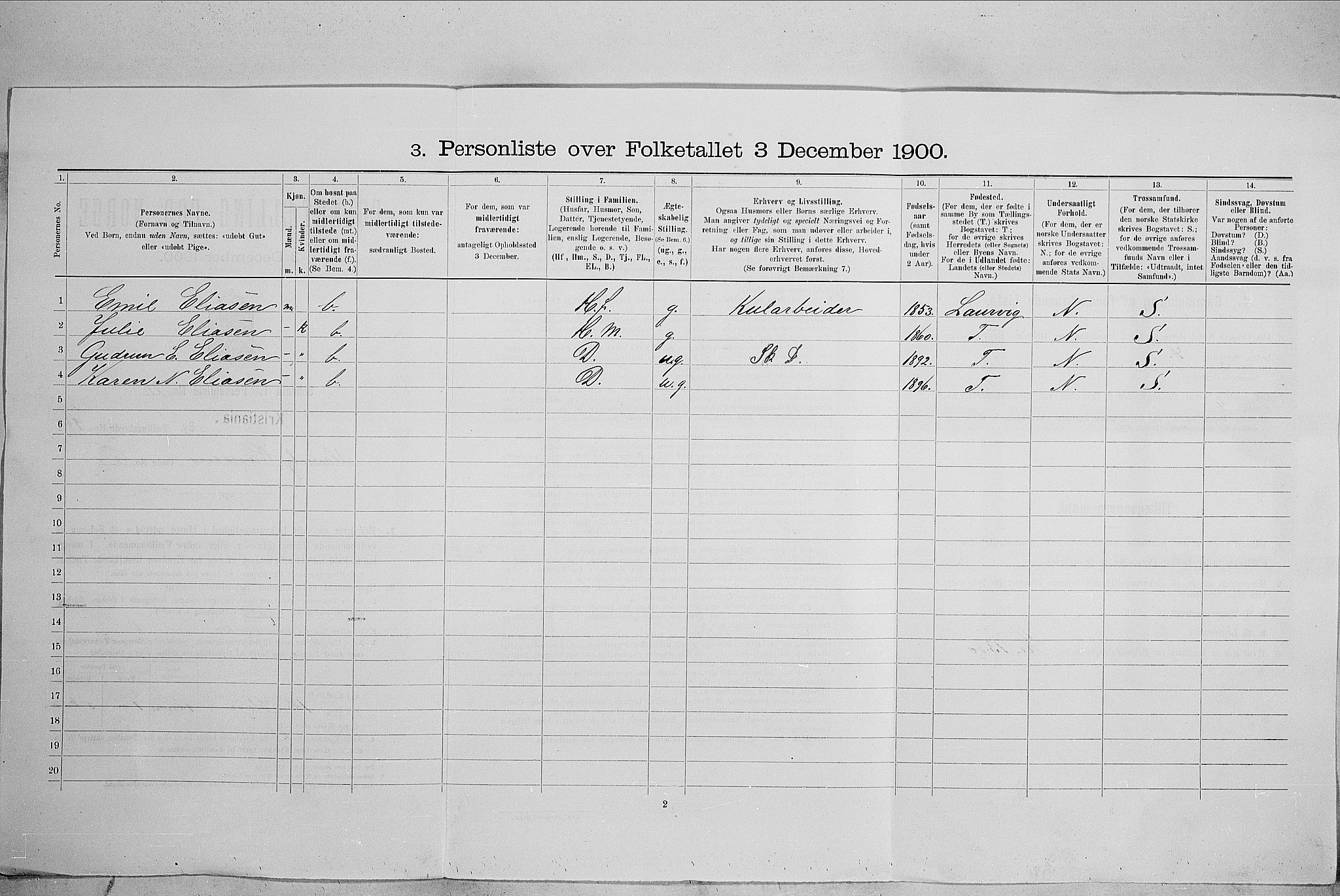 SAO, 1900 census for Kristiania, 1900, p. 59011