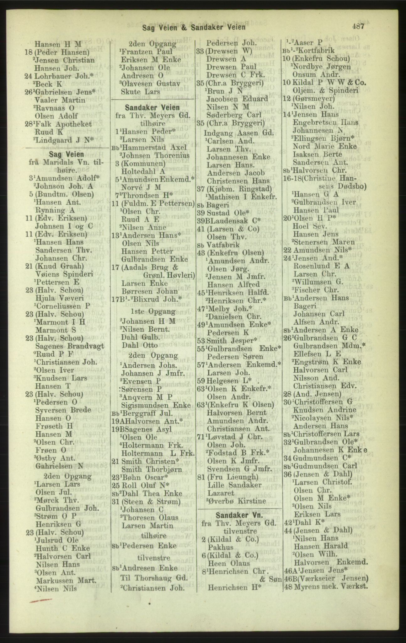 Kristiania/Oslo adressebok, PUBL/-, 1886, p. 487