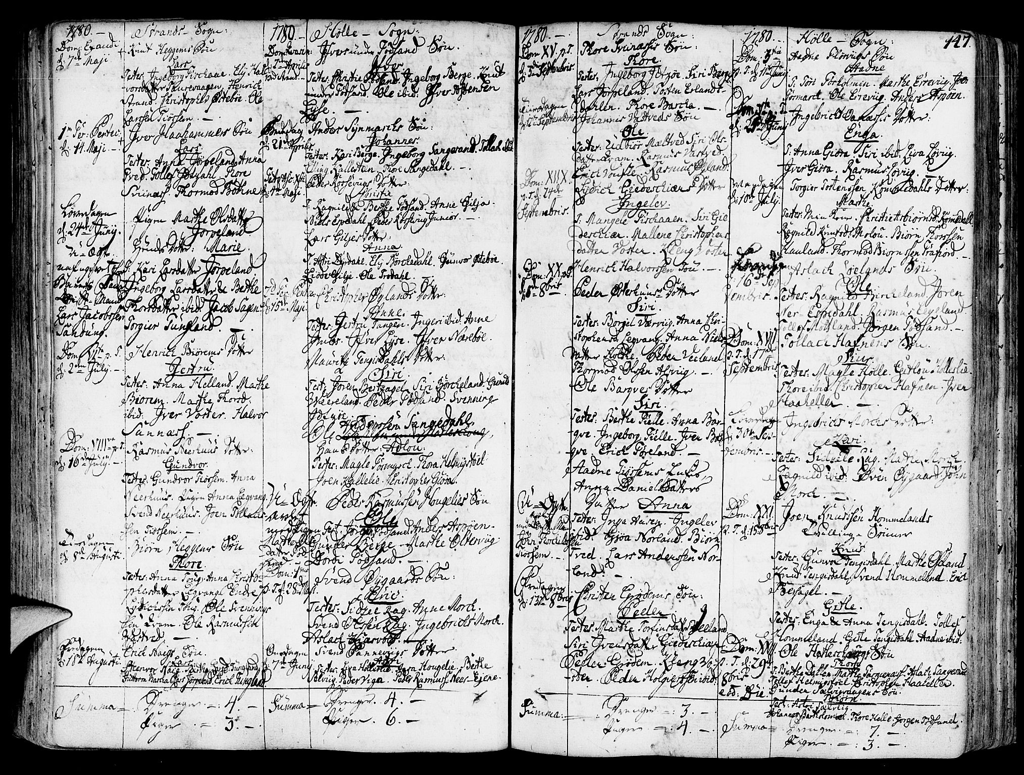 Strand sokneprestkontor, SAST/A-101828/H/Ha/Haa/L0003: Parish register (official) no. A 3, 1769-1816, p. 147