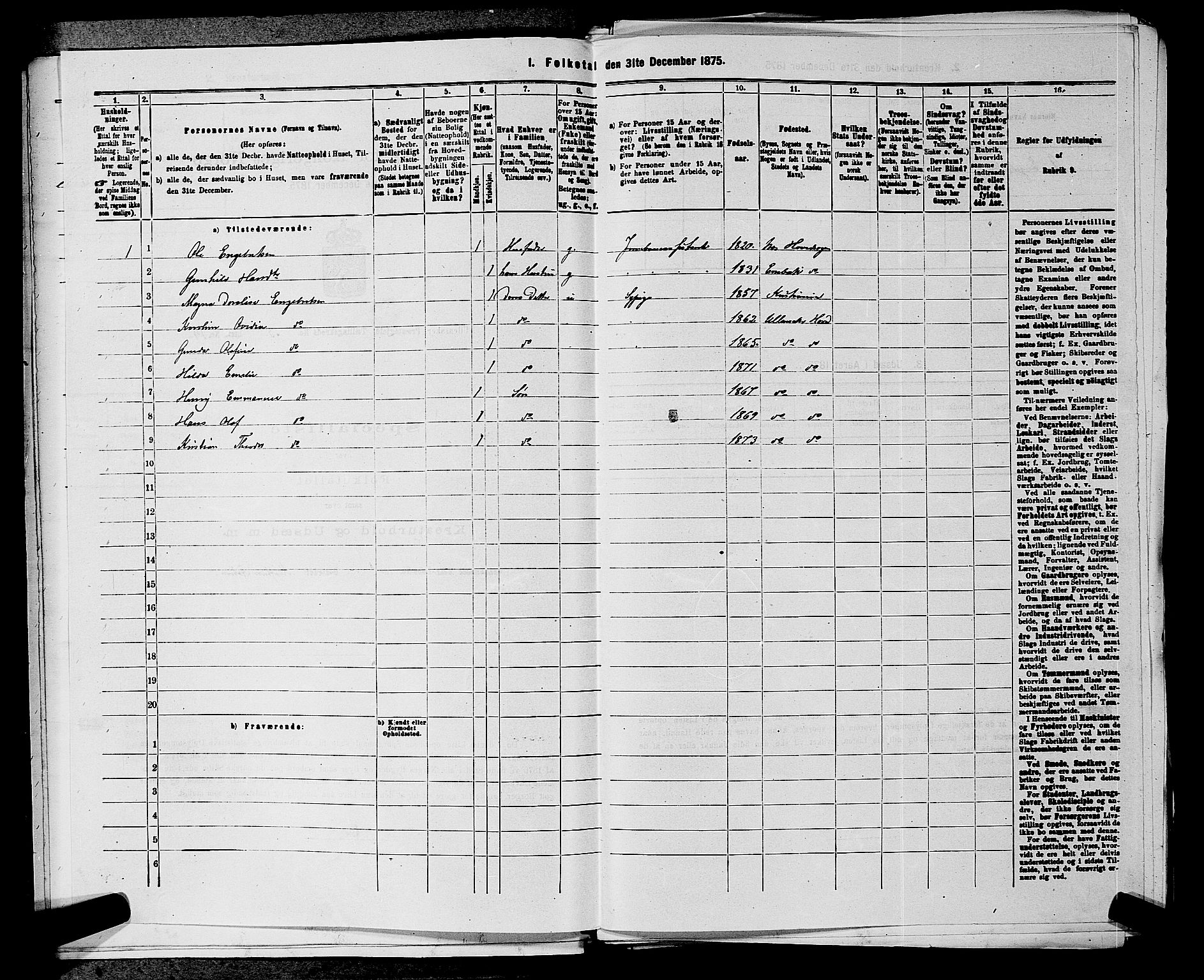 RA, 1875 census for 0235P Ullensaker, 1875, p. 326