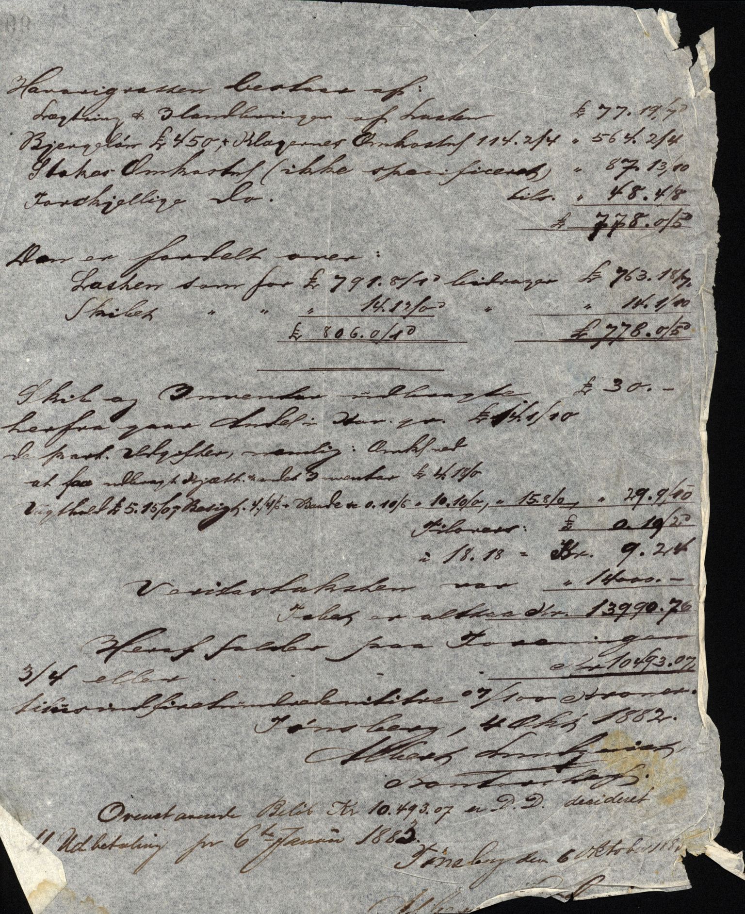 Pa 63 - Østlandske skibsassuranceforening, VEMU/A-1079/G/Ga/L0015/0010: Havaridokumenter / Cuba, Sirius, Freyr, Noatun, Frey, 1882, p. 68