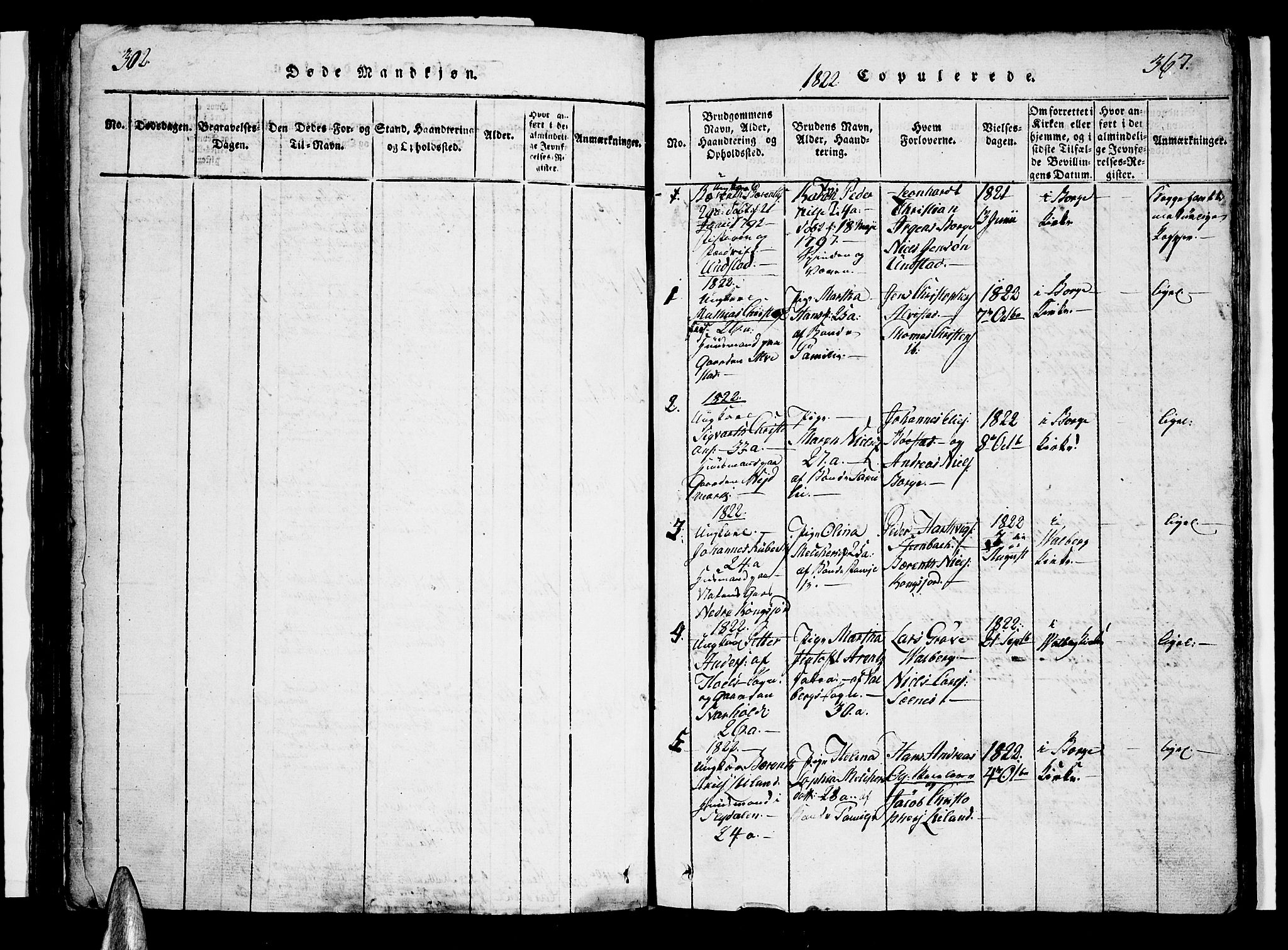 Ministerialprotokoller, klokkerbøker og fødselsregistre - Nordland, SAT/A-1459/880/L1130: Parish register (official) no. 880A04, 1821-1843, p. 302-367