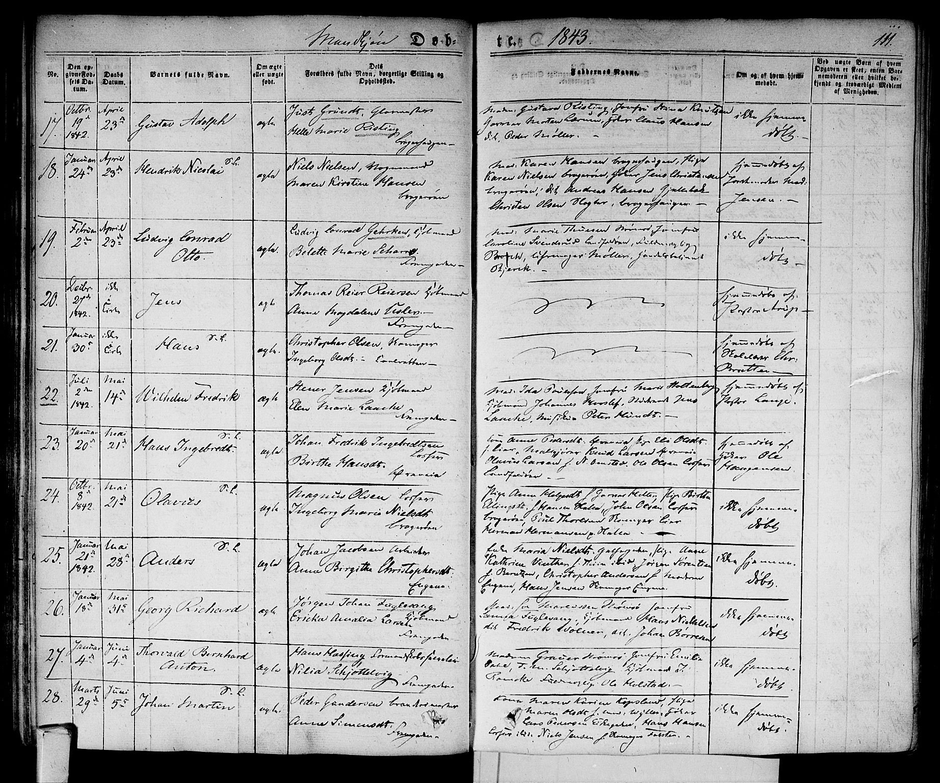 Bragernes kirkebøker, SAKO/A-6/F/Fb/L0001: Parish register (official) no. II 1, 1830-1847, p. 111