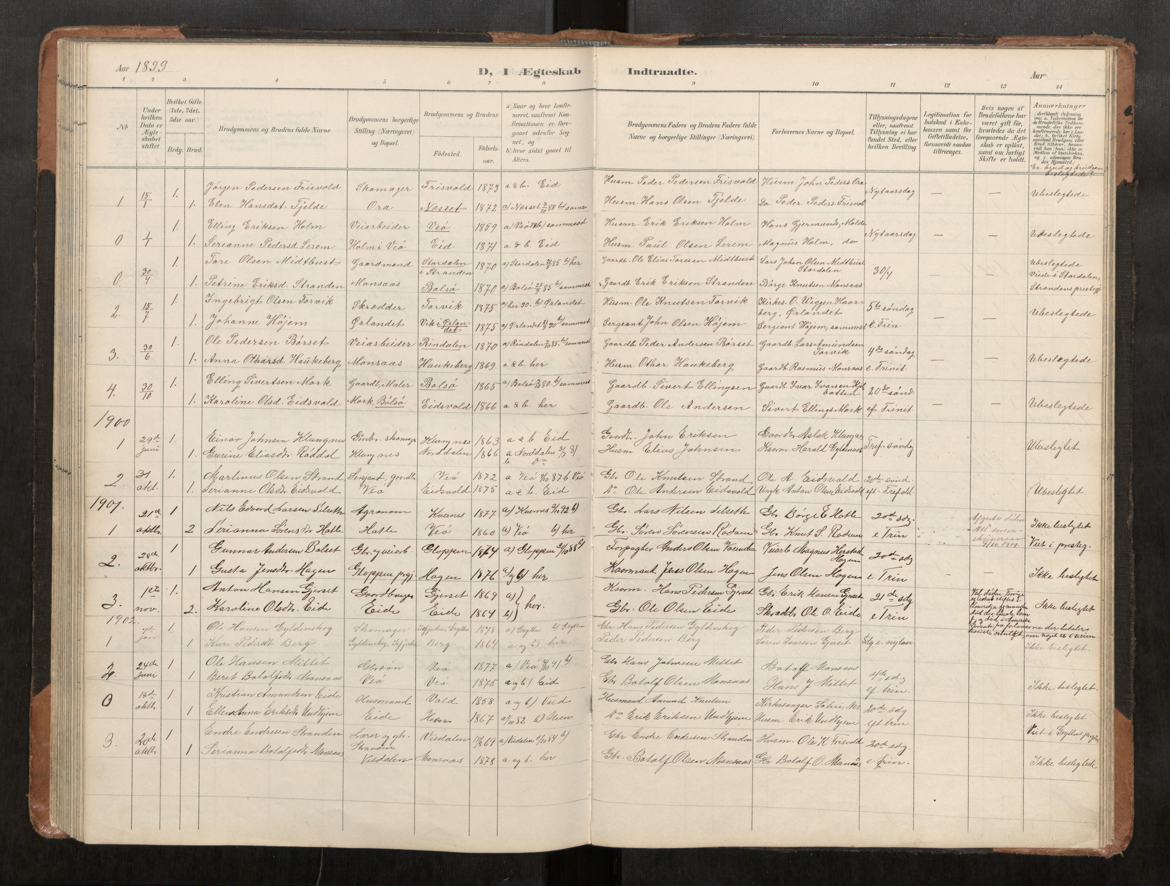 Ministerialprotokoller, klokkerbøker og fødselsregistre - Møre og Romsdal, AV/SAT-A-1454/542/L0561: Parish register (copy) no. 542C03, 1893-1931