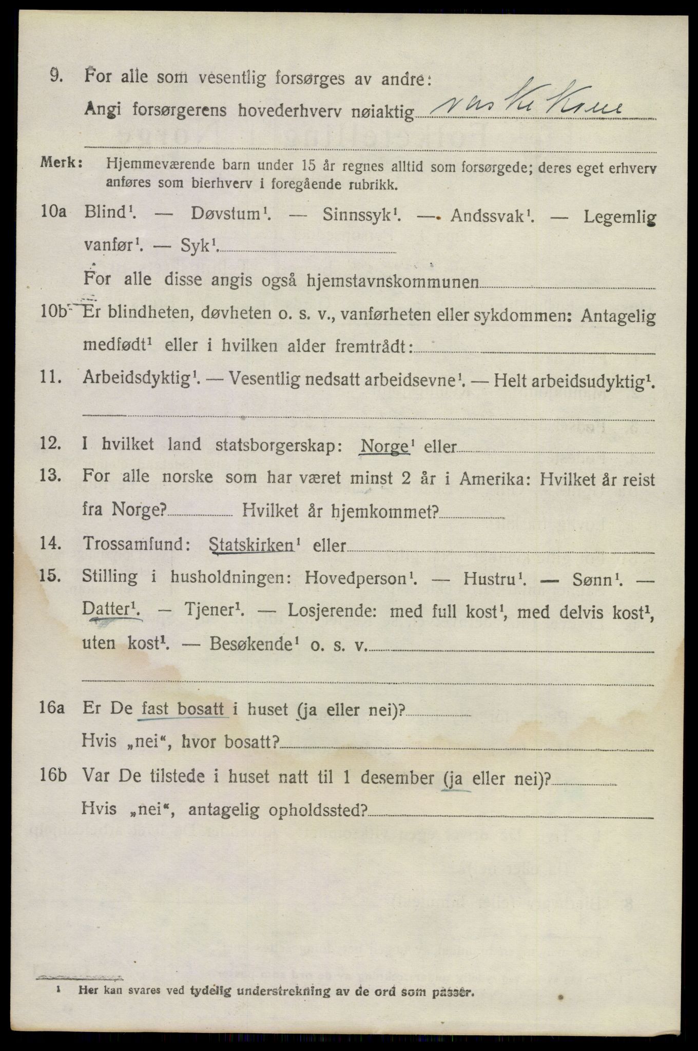 SAKO, 1920 census for Sandeherred, 1920, p. 19823