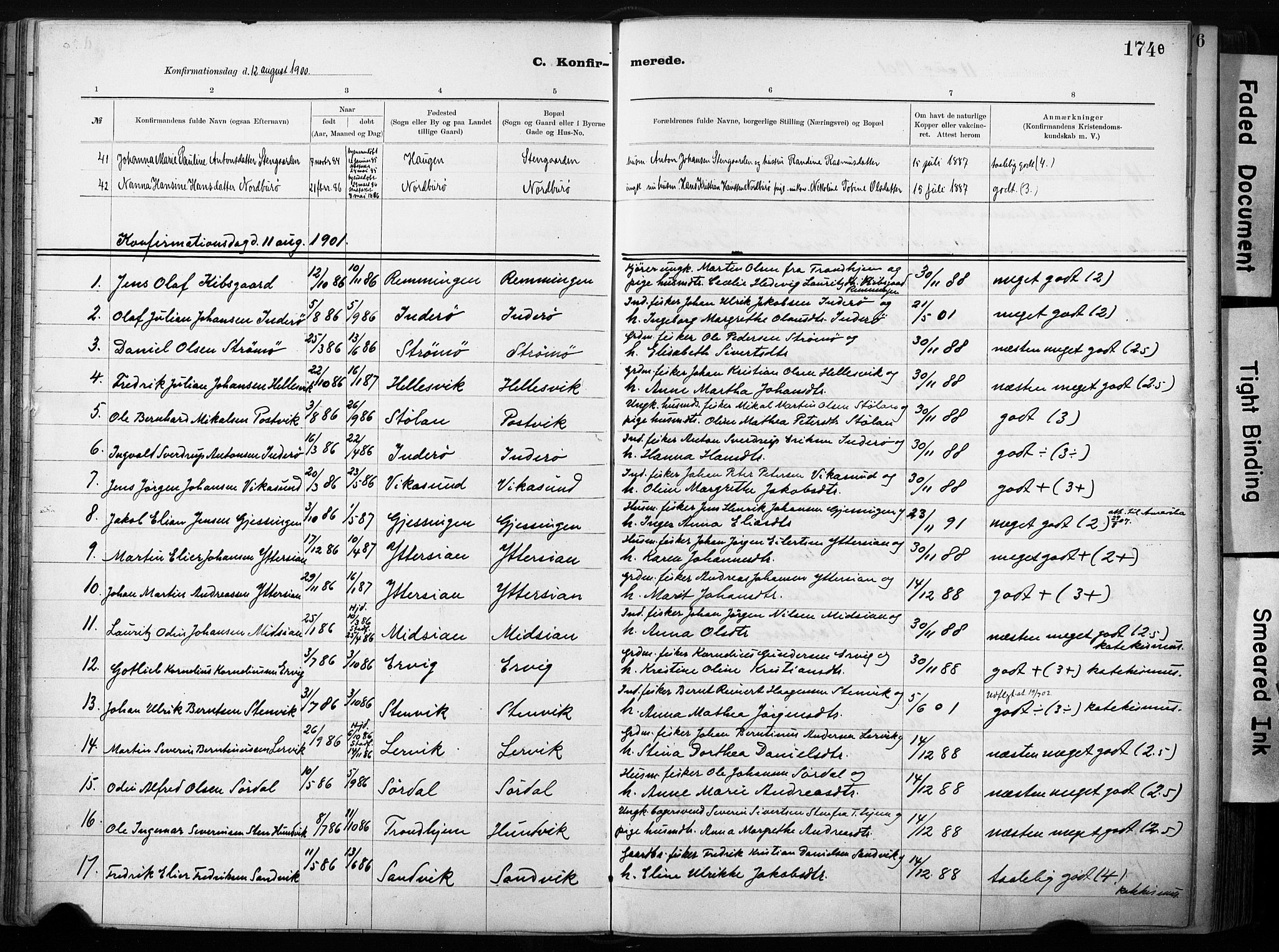Ministerialprotokoller, klokkerbøker og fødselsregistre - Sør-Trøndelag, SAT/A-1456/640/L0579: Parish register (official) no. 640A04, 1889-1902, p. 174e