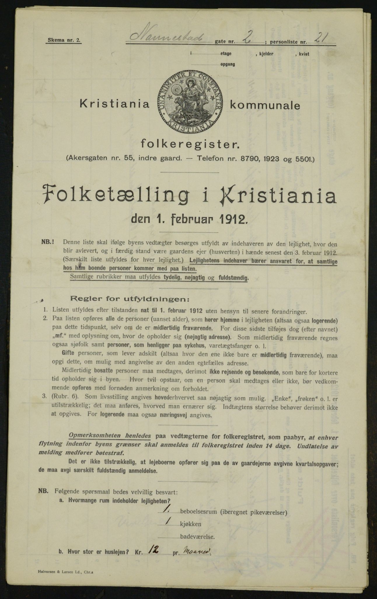 OBA, Municipal Census 1912 for Kristiania, 1912, p. 69617