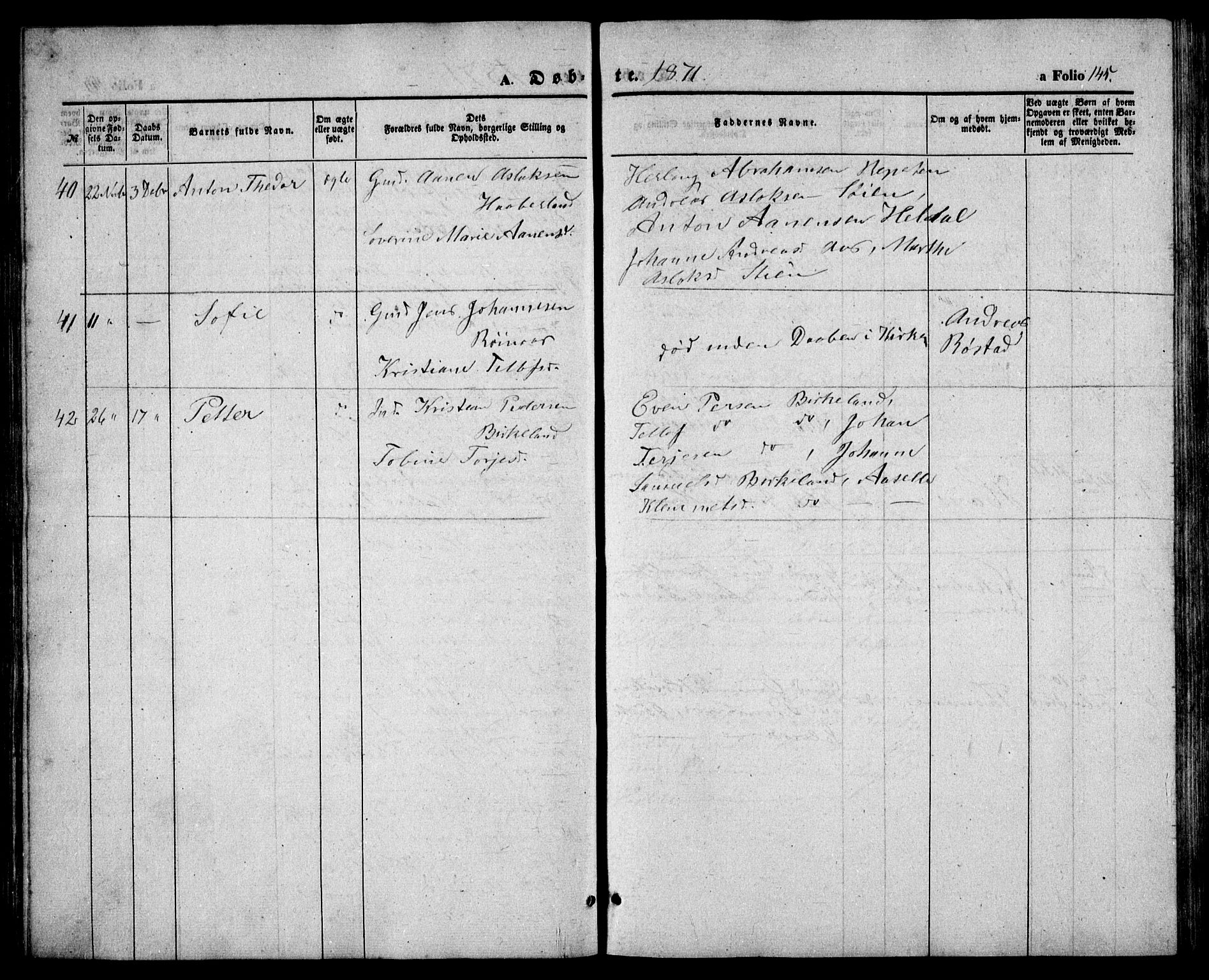 Birkenes sokneprestkontor, AV/SAK-1111-0004/F/Fb/L0002: Parish register (copy) no. B 2, 1849-1876, p. 145