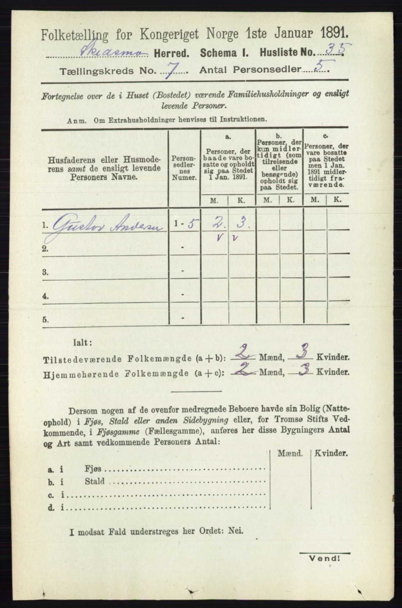 RA, 1891 census for 0231 Skedsmo, 1891, p. 3301