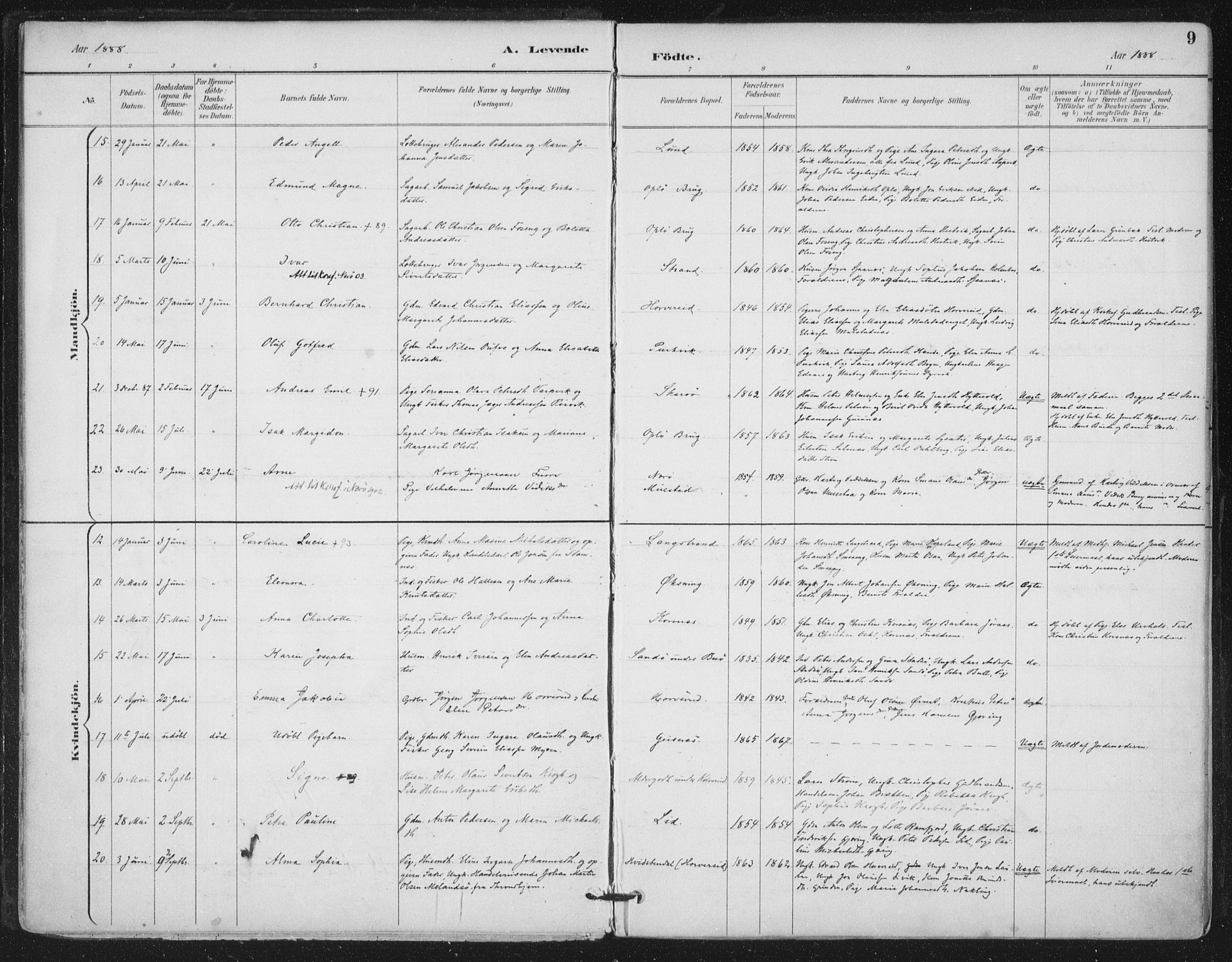 Ministerialprotokoller, klokkerbøker og fødselsregistre - Nord-Trøndelag, AV/SAT-A-1458/780/L0644: Parish register (official) no. 780A08, 1886-1903, p. 9