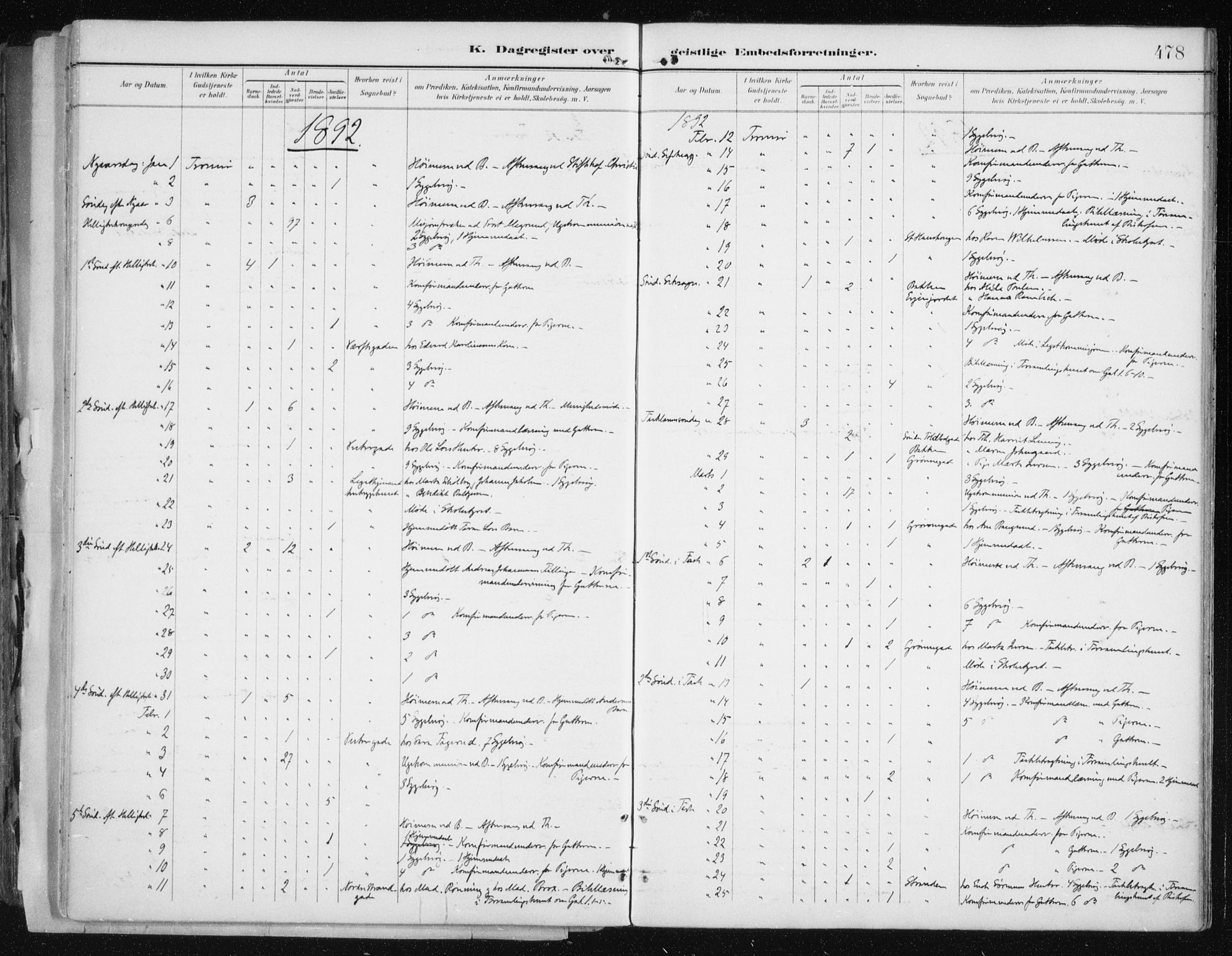 Tromsø sokneprestkontor/stiftsprosti/domprosti, AV/SATØ-S-1343/G/Ga/L0015kirke: Parish register (official) no. 15, 1889-1899, p. 478