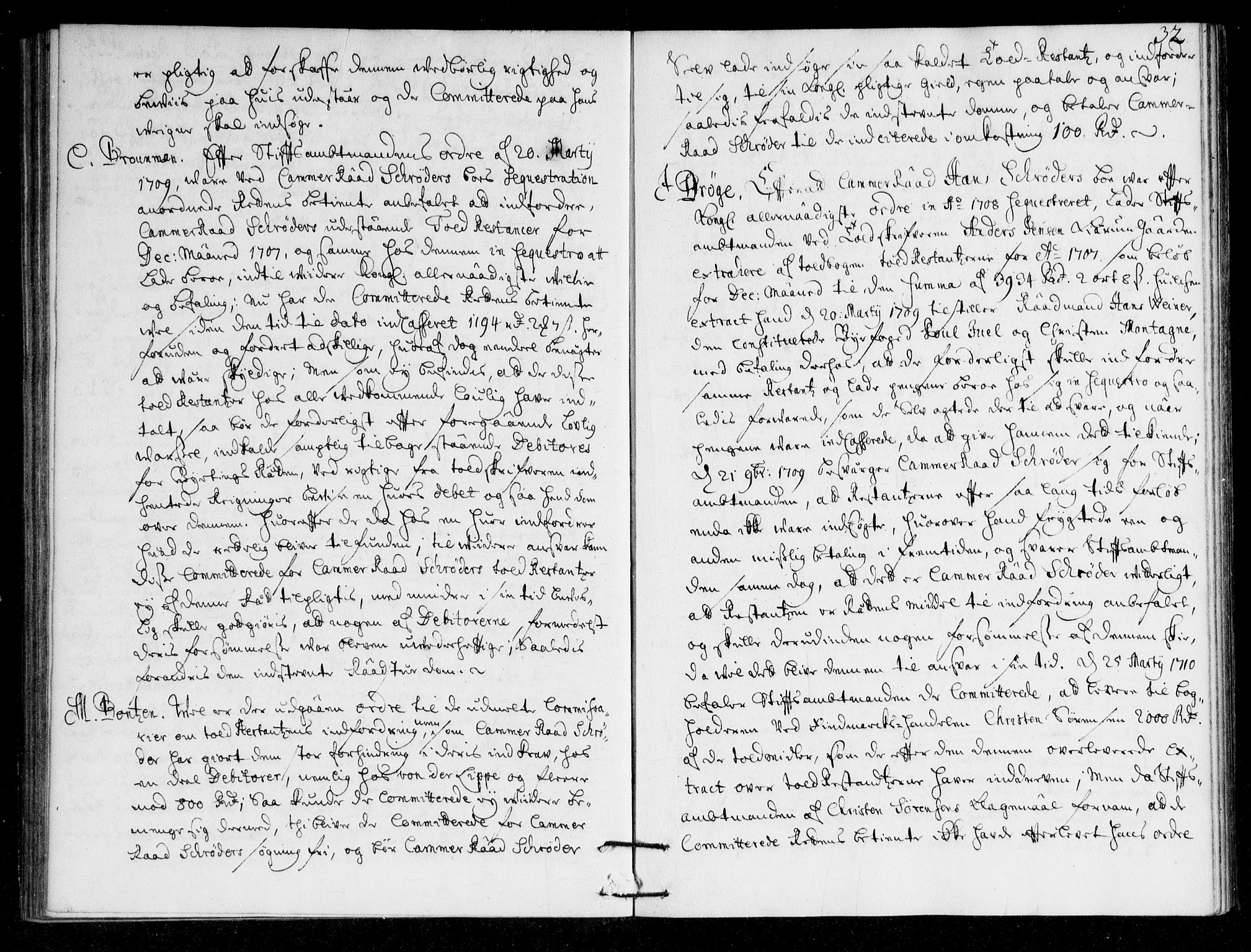 Overhoffretten 1667-1797, AV/RA-EA-2884/Ac/L0148: Voteringsprotokoll, 1713, p. 31b-32a