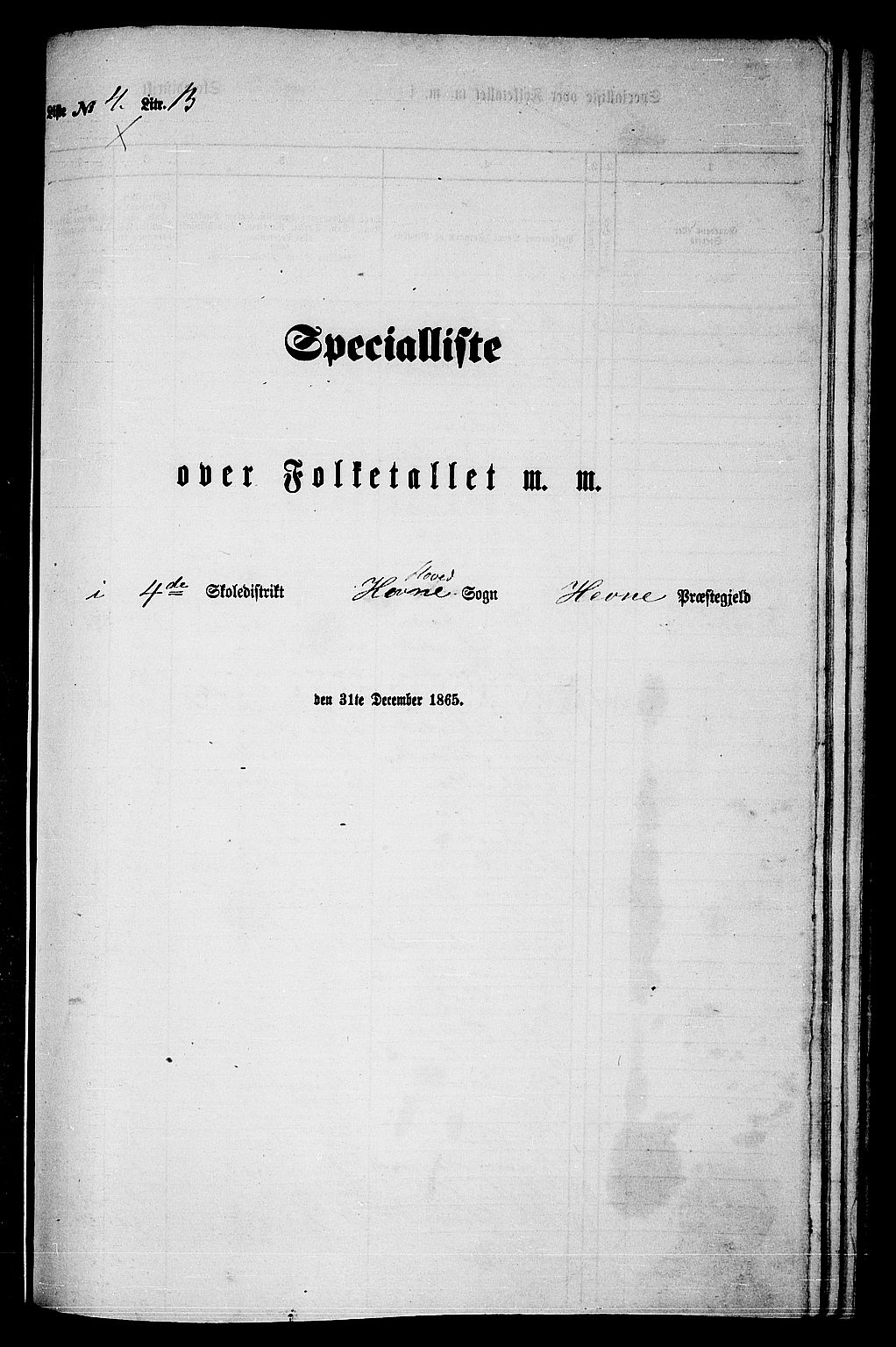 RA, 1865 census for Hemne, 1865, p. 95