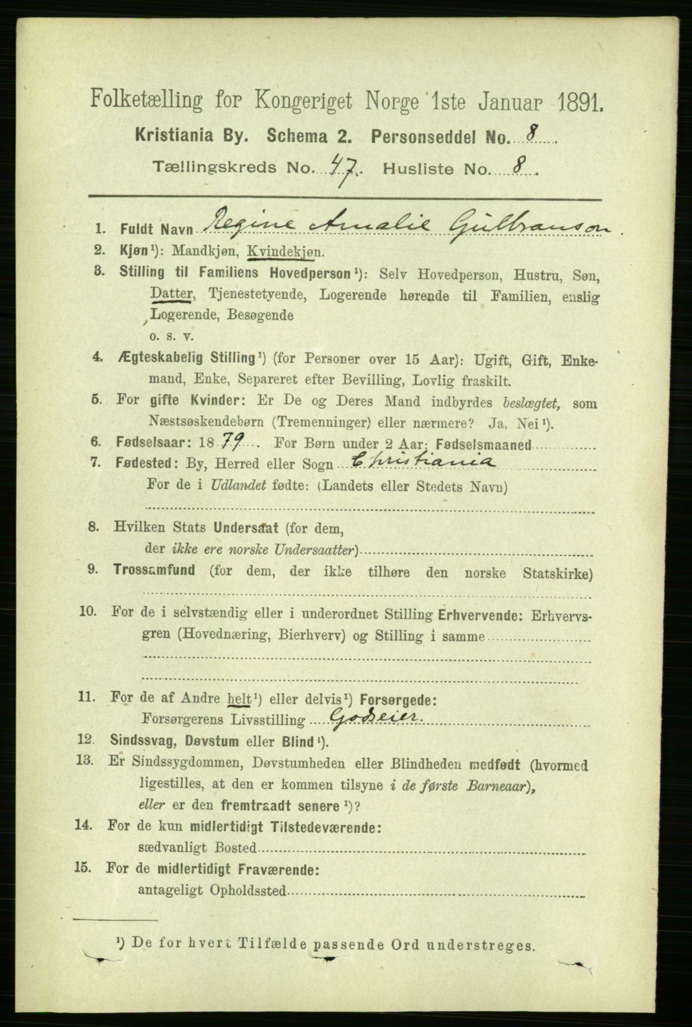 RA, 1891 census for 0301 Kristiania, 1891, p. 28275