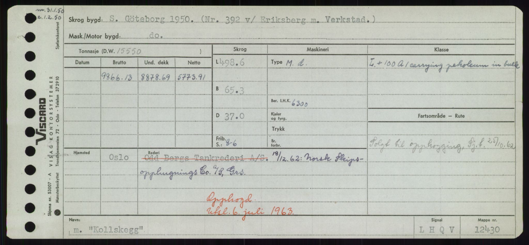 Sjøfartsdirektoratet med forløpere, Skipsmålingen, AV/RA-S-1627/H/Hd/L0020: Fartøy, K-Kon, p. 457