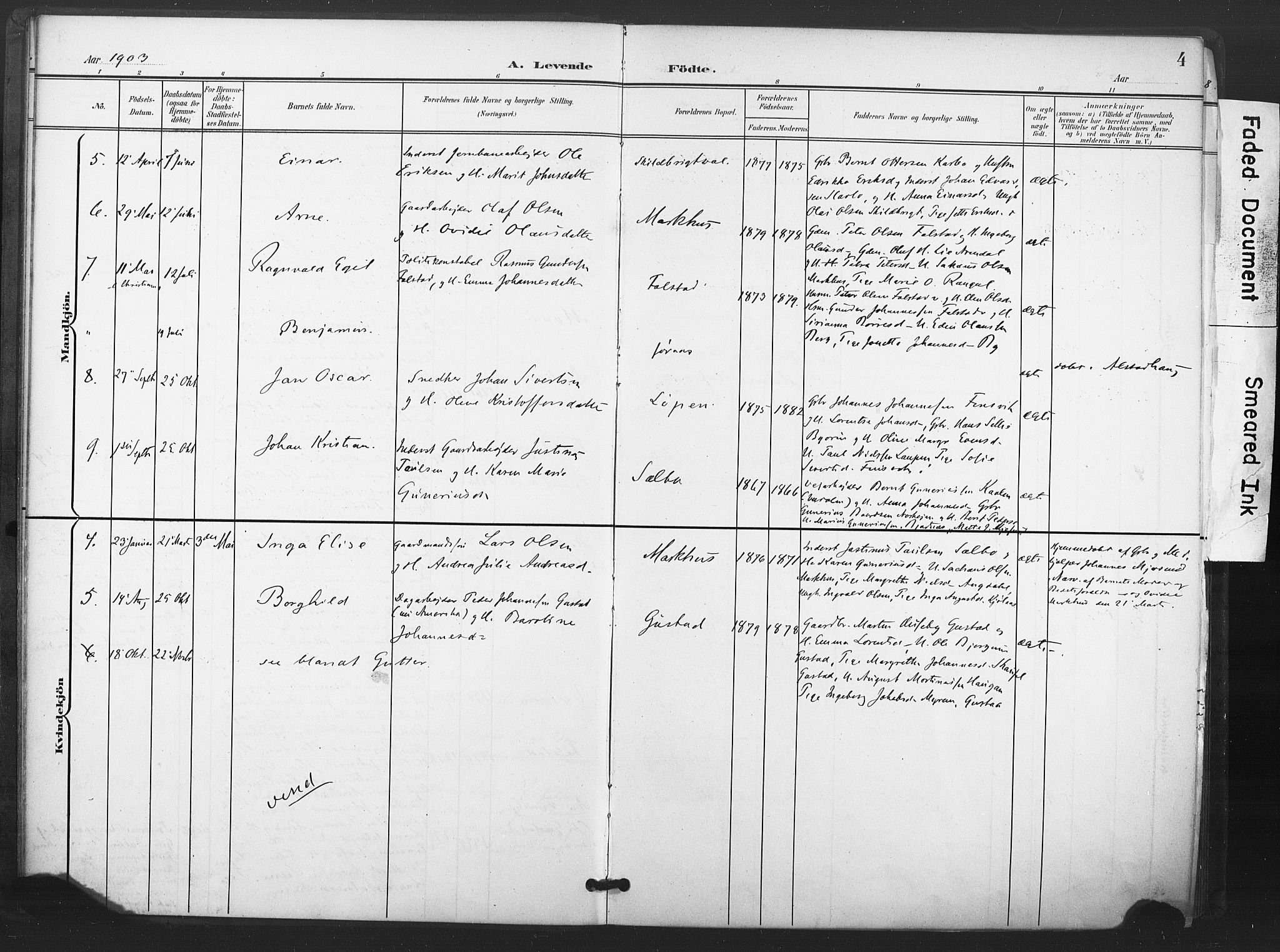 Ministerialprotokoller, klokkerbøker og fødselsregistre - Nord-Trøndelag, AV/SAT-A-1458/719/L0179: Parish register (official) no. 719A02, 1901-1923, p. 4