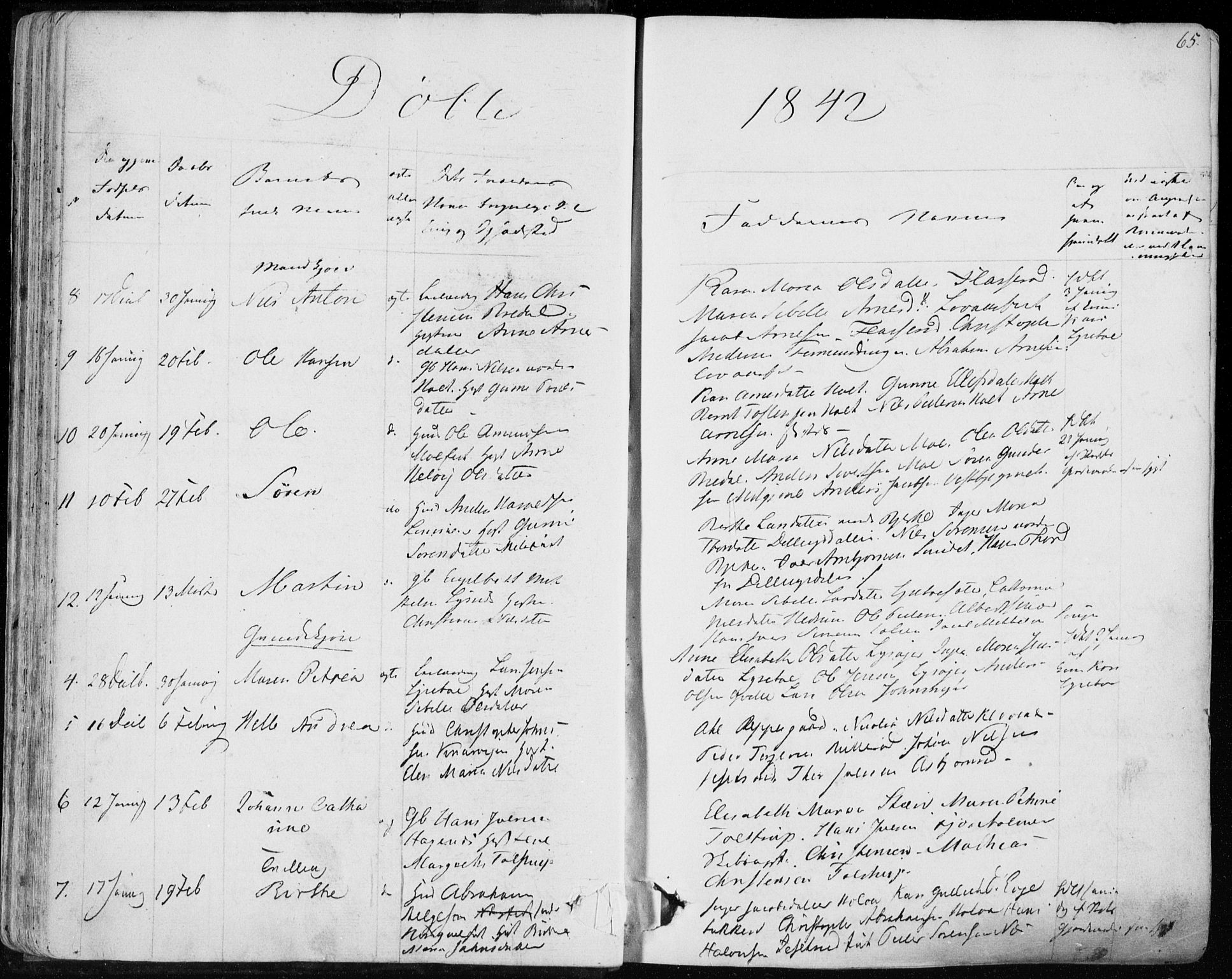 Hedrum kirkebøker, AV/SAKO-A-344/F/Fa/L0005: Parish register (official) no. I 5, 1835-1848, p. 65