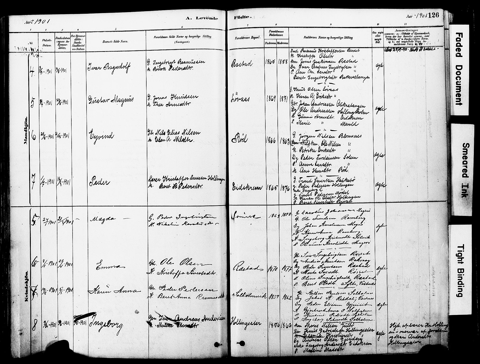 Ministerialprotokoller, klokkerbøker og fødselsregistre - Møre og Romsdal, SAT/A-1454/560/L0721: Parish register (official) no. 560A05, 1878-1917, p. 126