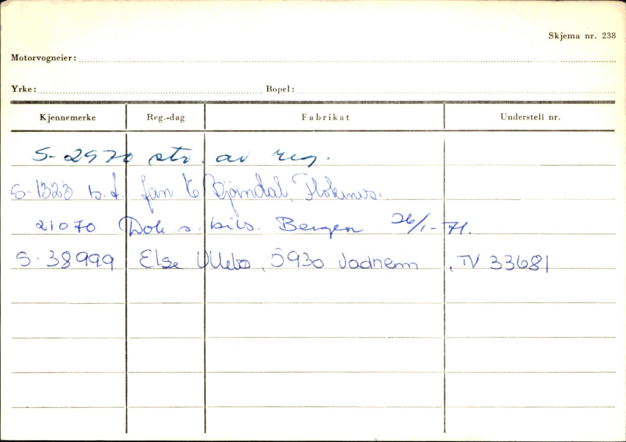 Statens vegvesen, Sogn og Fjordane vegkontor, AV/SAB-A-5301/4/F/L0132: Eigarregister Askvoll A-Å. Balestrand A-Å, 1945-1975, p. 1030