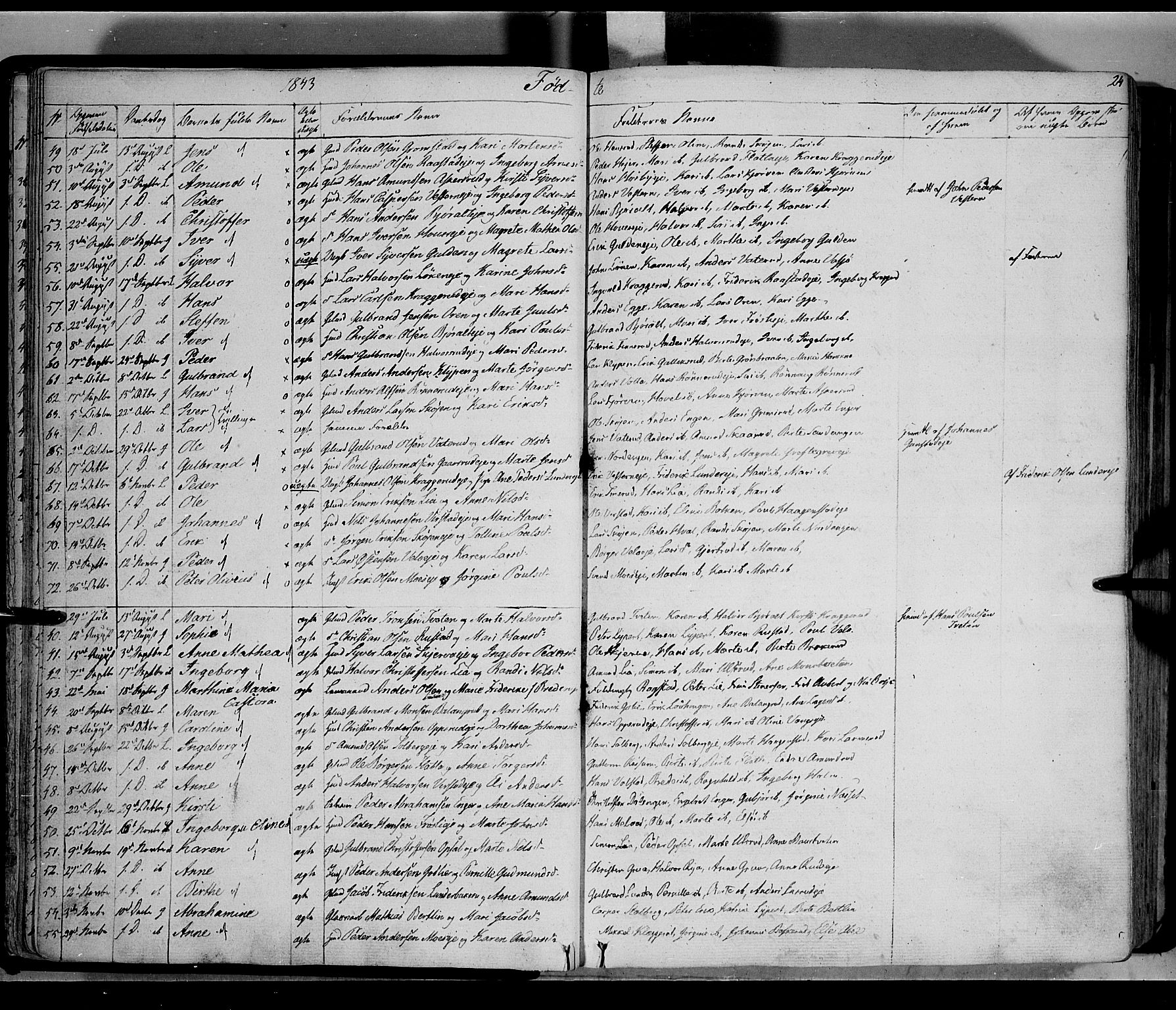 Jevnaker prestekontor, SAH/PREST-116/H/Ha/Haa/L0006: Parish register (official) no. 6, 1837-1857, p. 24