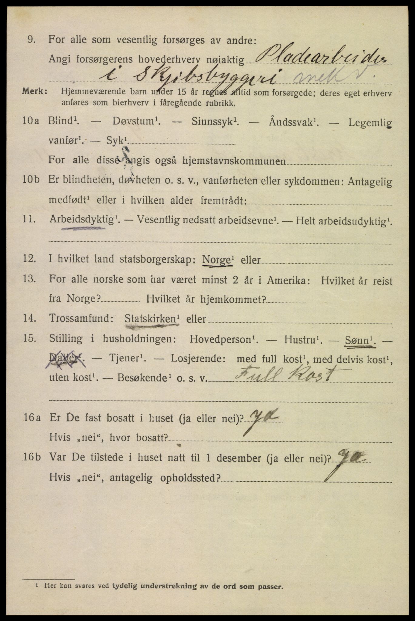 SAK, 1920 census for Kristiansand, 1920, p. 25050