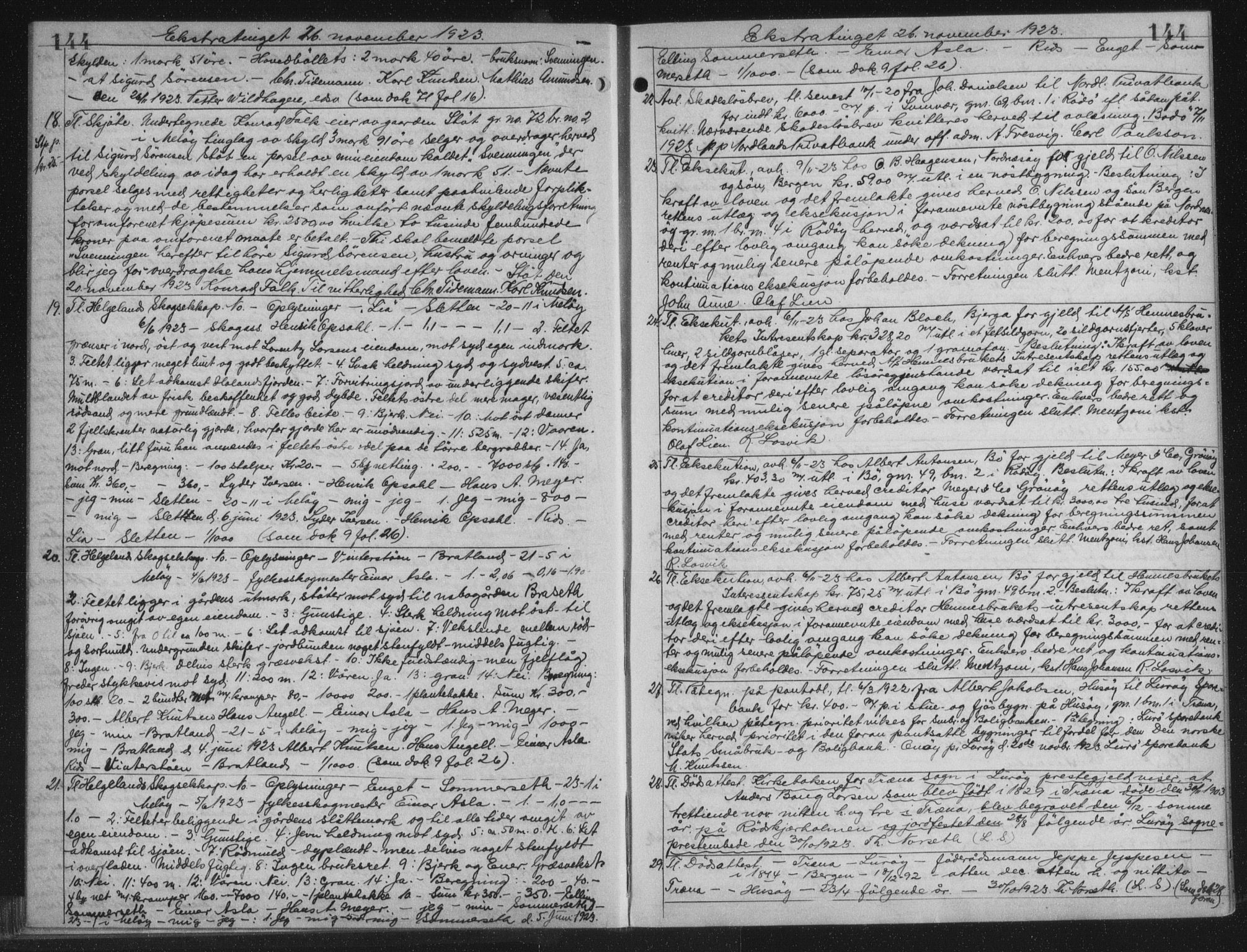 Rana sorenskriveri , AV/SAT-A-1108/1/2/2C/L0018: Mortgage book no. 18, 1923-1928, p. 144, Deed date: 26.11.1923