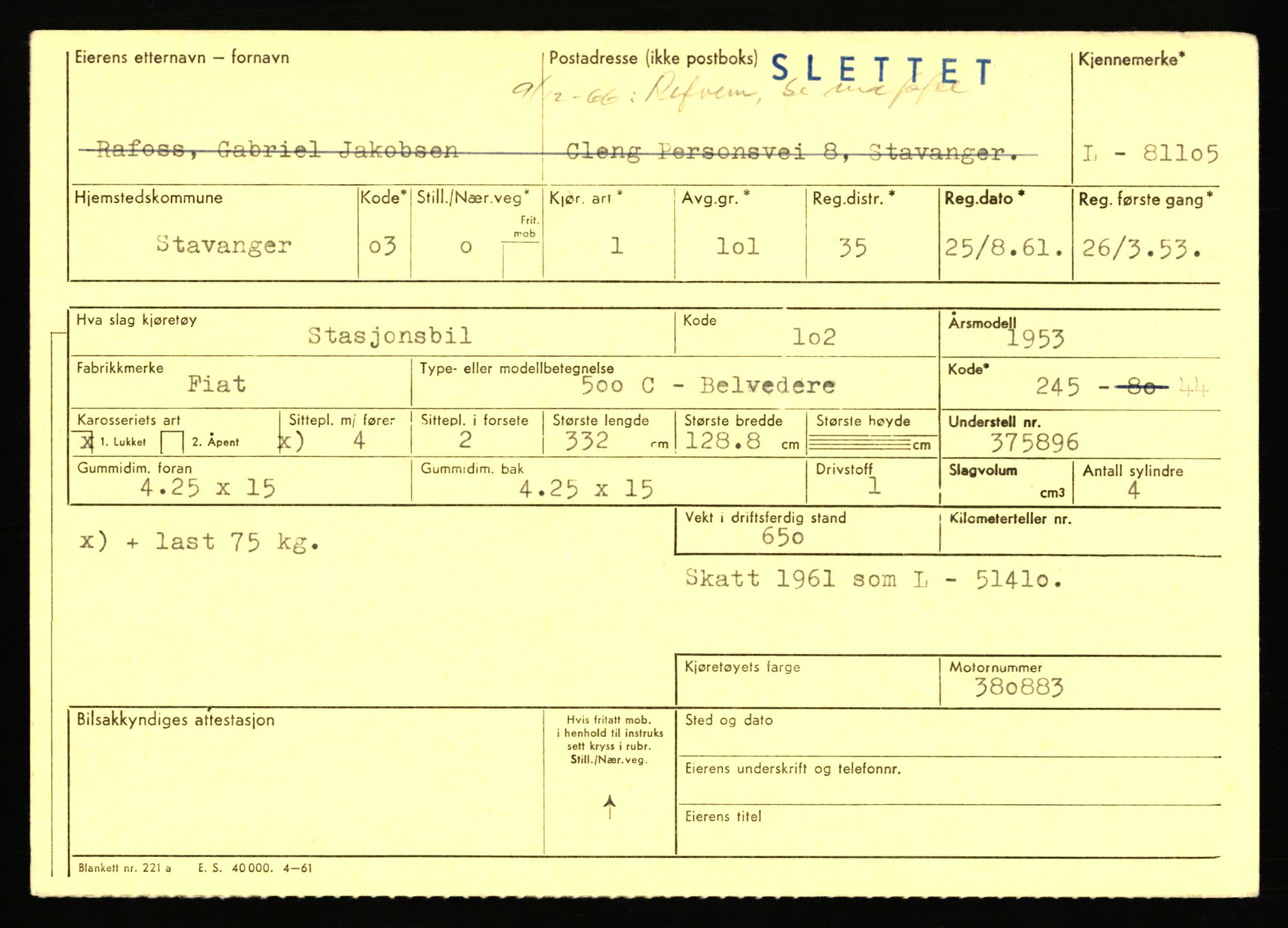 Stavanger trafikkstasjon, AV/SAST-A-101942/0/F/L0071: L-80500 - L-82199, 1930-1971, p. 1079