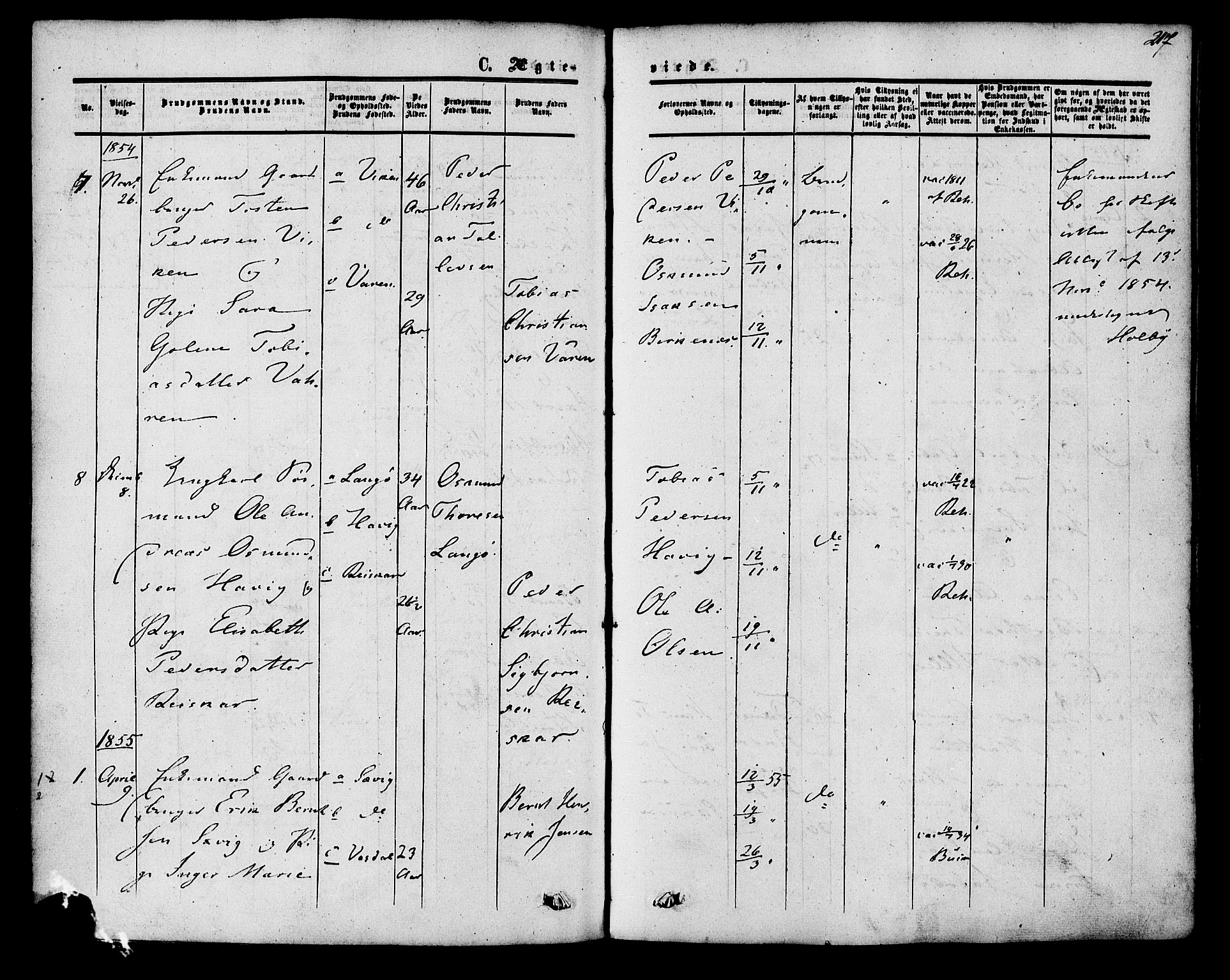 Herad sokneprestkontor, SAK/1111-0018/F/Fa/Fab/L0004: Parish register (official) no. A 4, 1853-1885, p. 217
