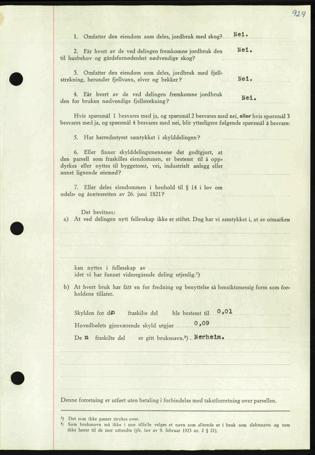 Nordmøre sorenskriveri, AV/SAT-A-4132/1/2/2Ca: Mortgage book no. A112, 1949-1949, Diary no: : 3105/1949