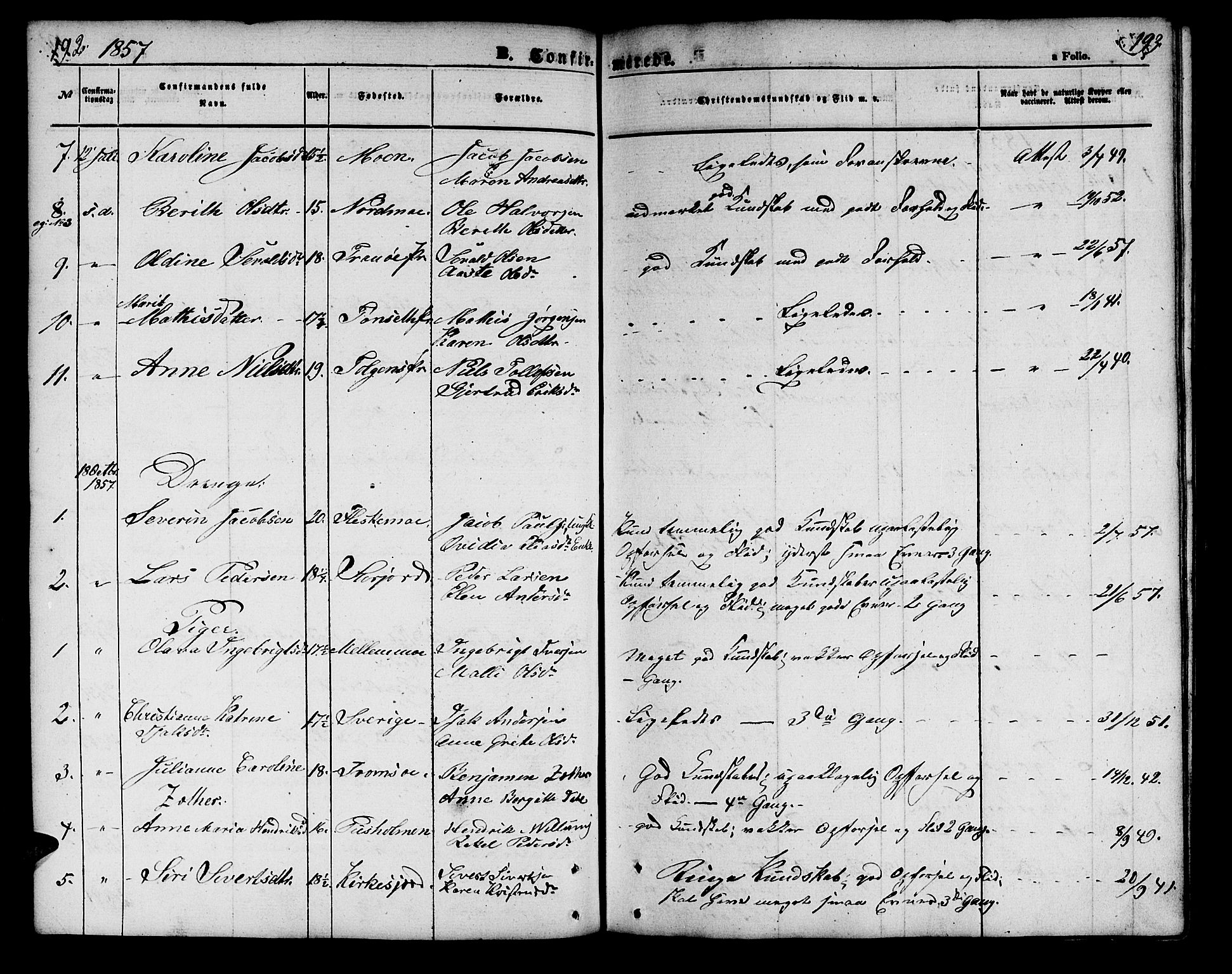 Målselv sokneprestembete, AV/SATØ-S-1311/G/Ga/Gab/L0001klokker: Parish register (copy) no. 1, 1856-1866, p. 192-193