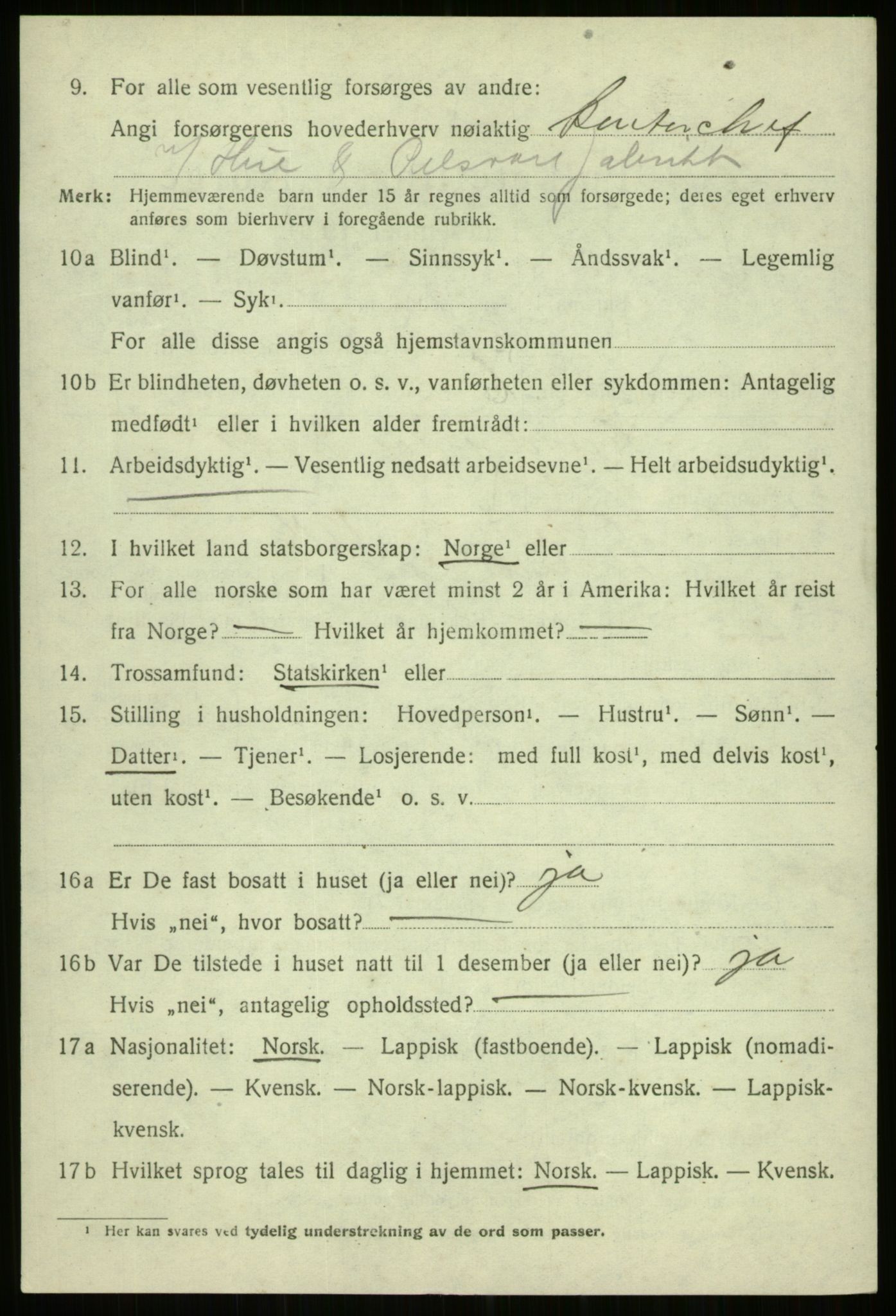 SATØ, 1920 census for Trondenes, 1920, p. 16003