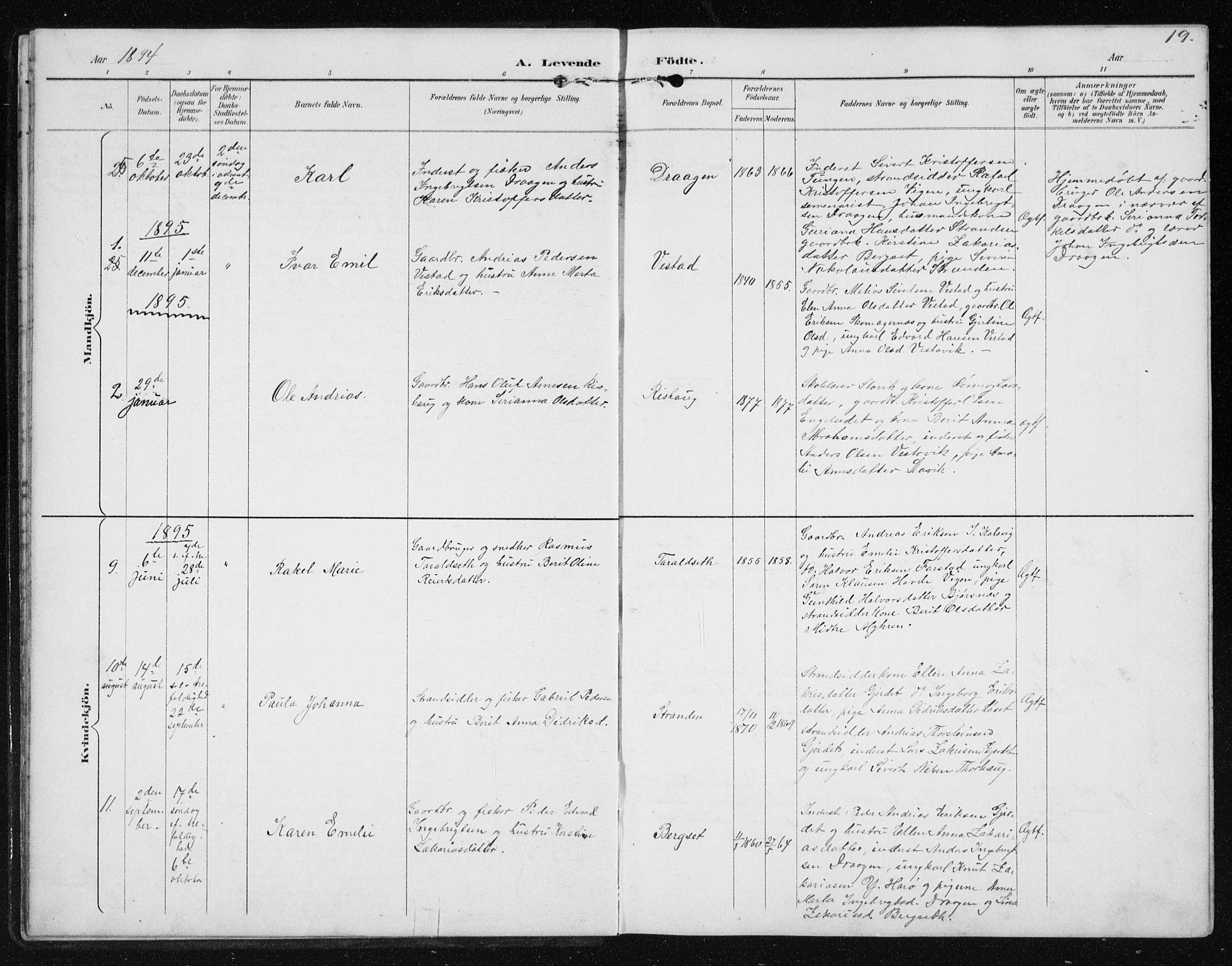 Ministerialprotokoller, klokkerbøker og fødselsregistre - Møre og Romsdal, AV/SAT-A-1454/566/L0773: Parish register (copy) no. 566C02, 1892-1909, p. 19