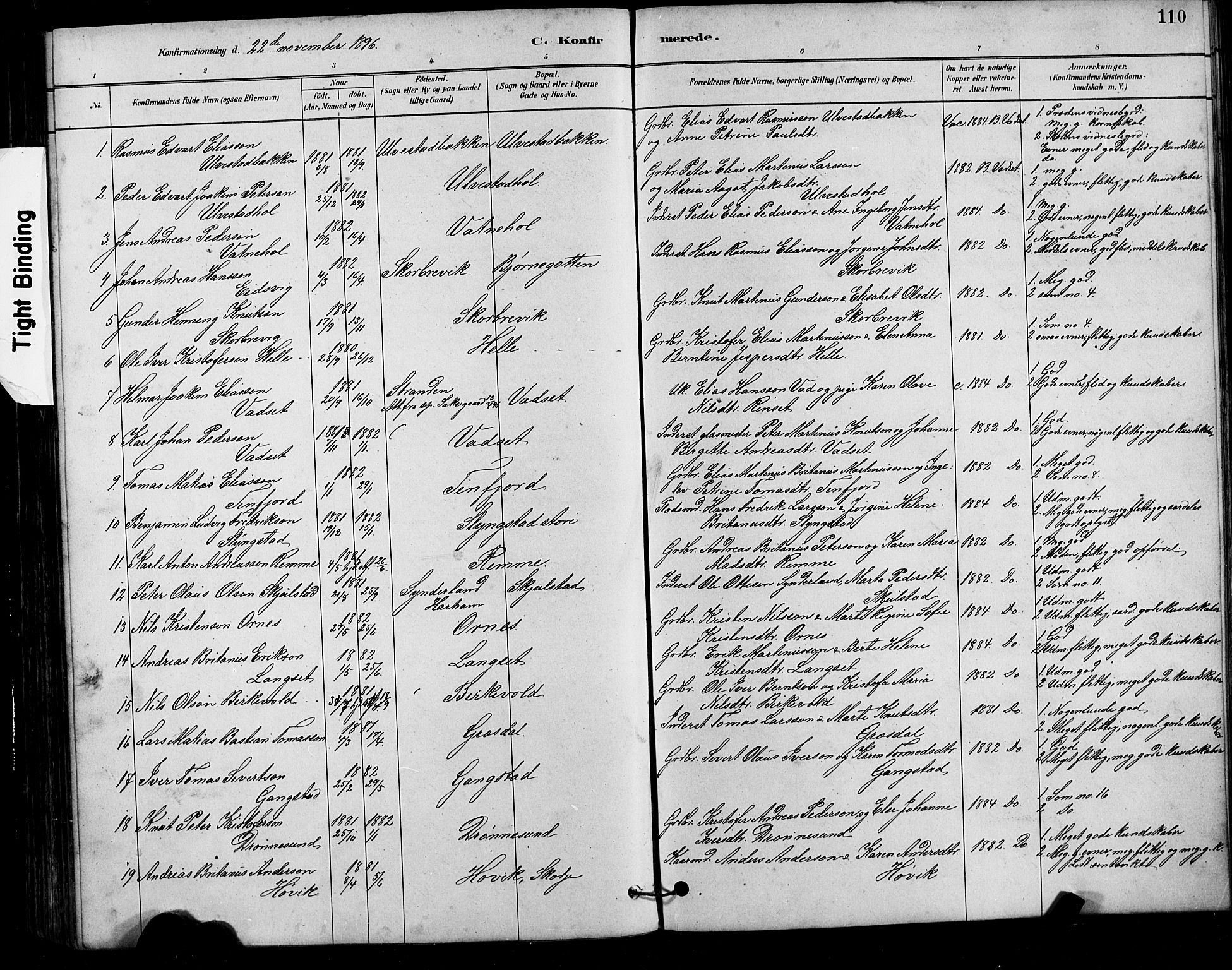 Ministerialprotokoller, klokkerbøker og fødselsregistre - Møre og Romsdal, AV/SAT-A-1454/525/L0376: Parish register (copy) no. 525C02, 1880-1902, p. 110