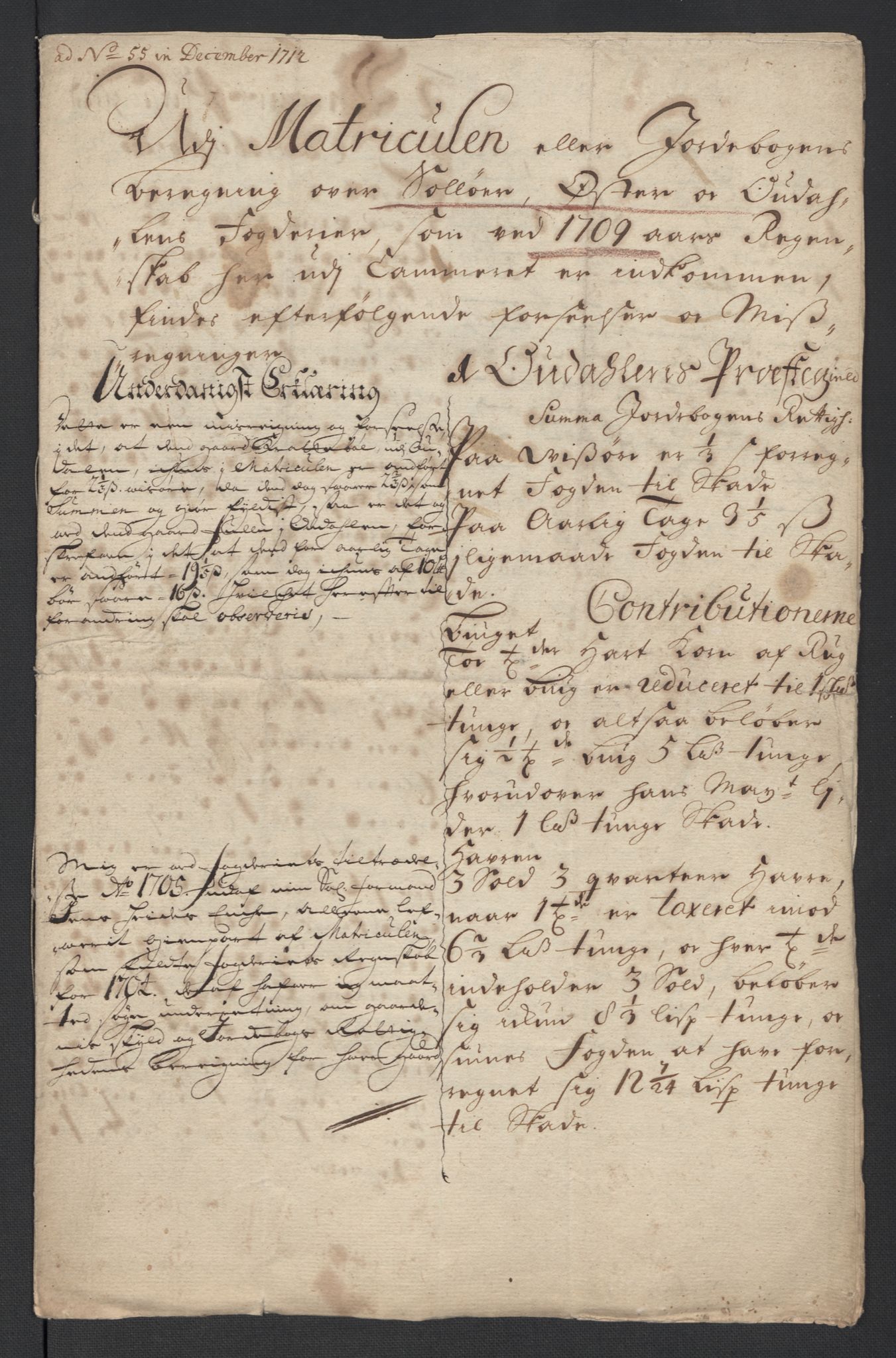 Rentekammeret inntil 1814, Reviderte regnskaper, Fogderegnskap, AV/RA-EA-4092/R13/L0846: Fogderegnskap Solør, Odal og Østerdal, 1709, p. 294