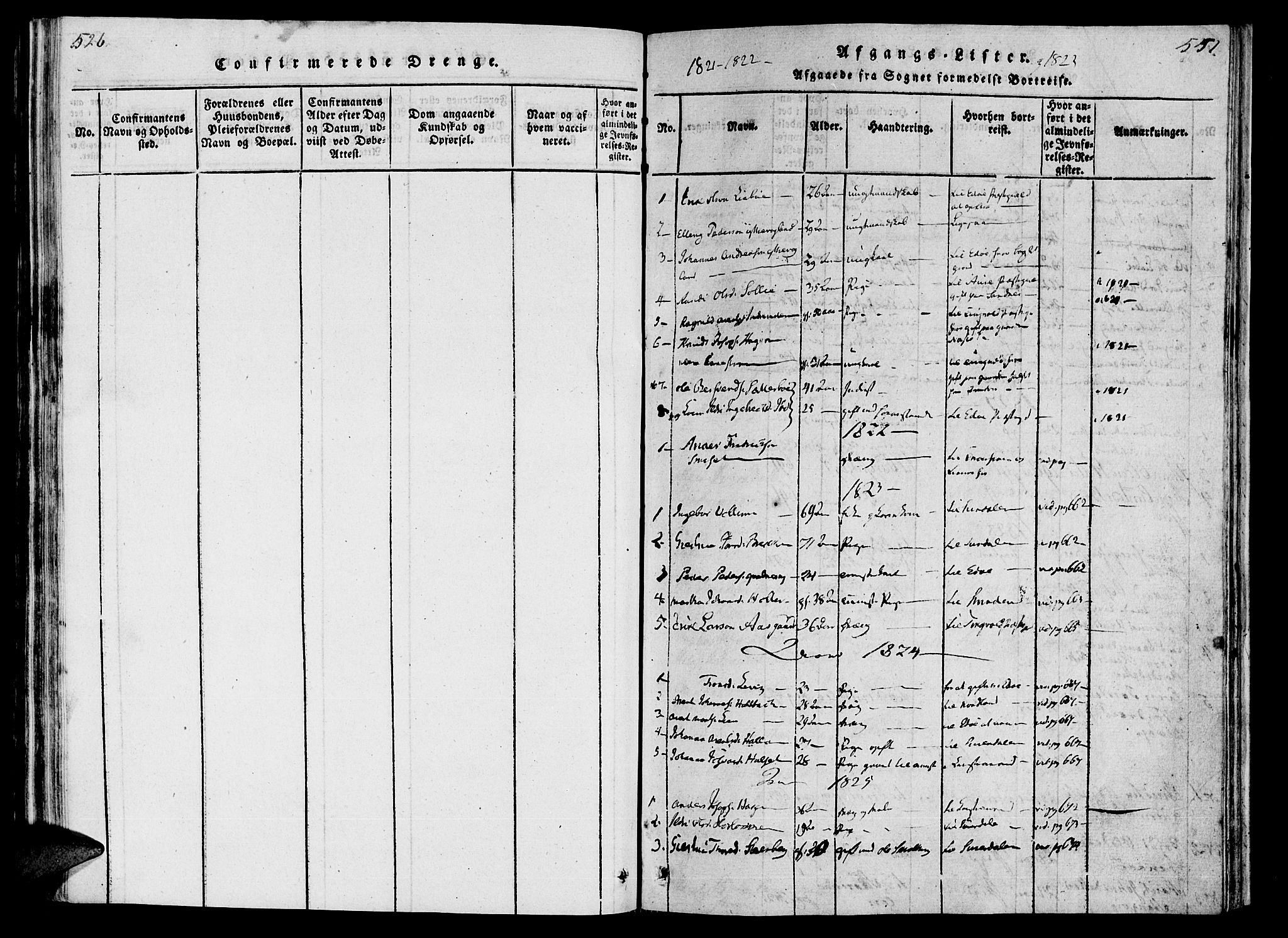 Ministerialprotokoller, klokkerbøker og fødselsregistre - Møre og Romsdal, SAT/A-1454/592/L1023: Parish register (official) no. 592A02, 1820-1830, p. 526-527