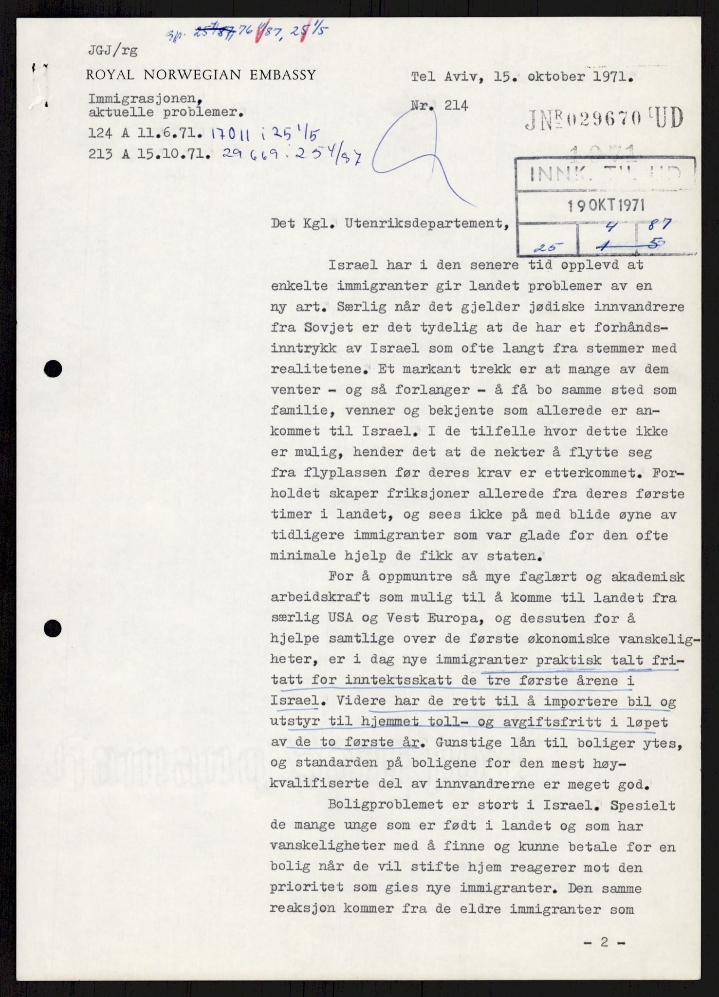 Utenriksdepartementet, hovedarkiv, AV/RA-S-6794/D/Db/Dba/L0776/0003: Verdenspolitikk. Fremmede staters politikk (G.L.) / Israel: Politikk (2 mapper), 1970-1972, p. 18