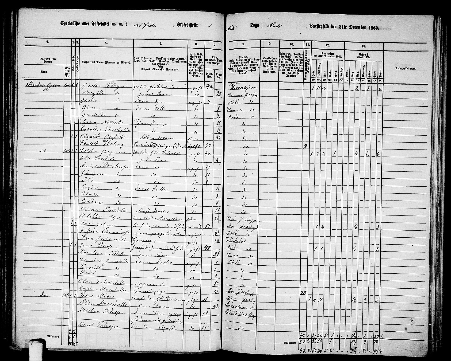 RA, 1865 census for Rødøy, 1865, p. 23