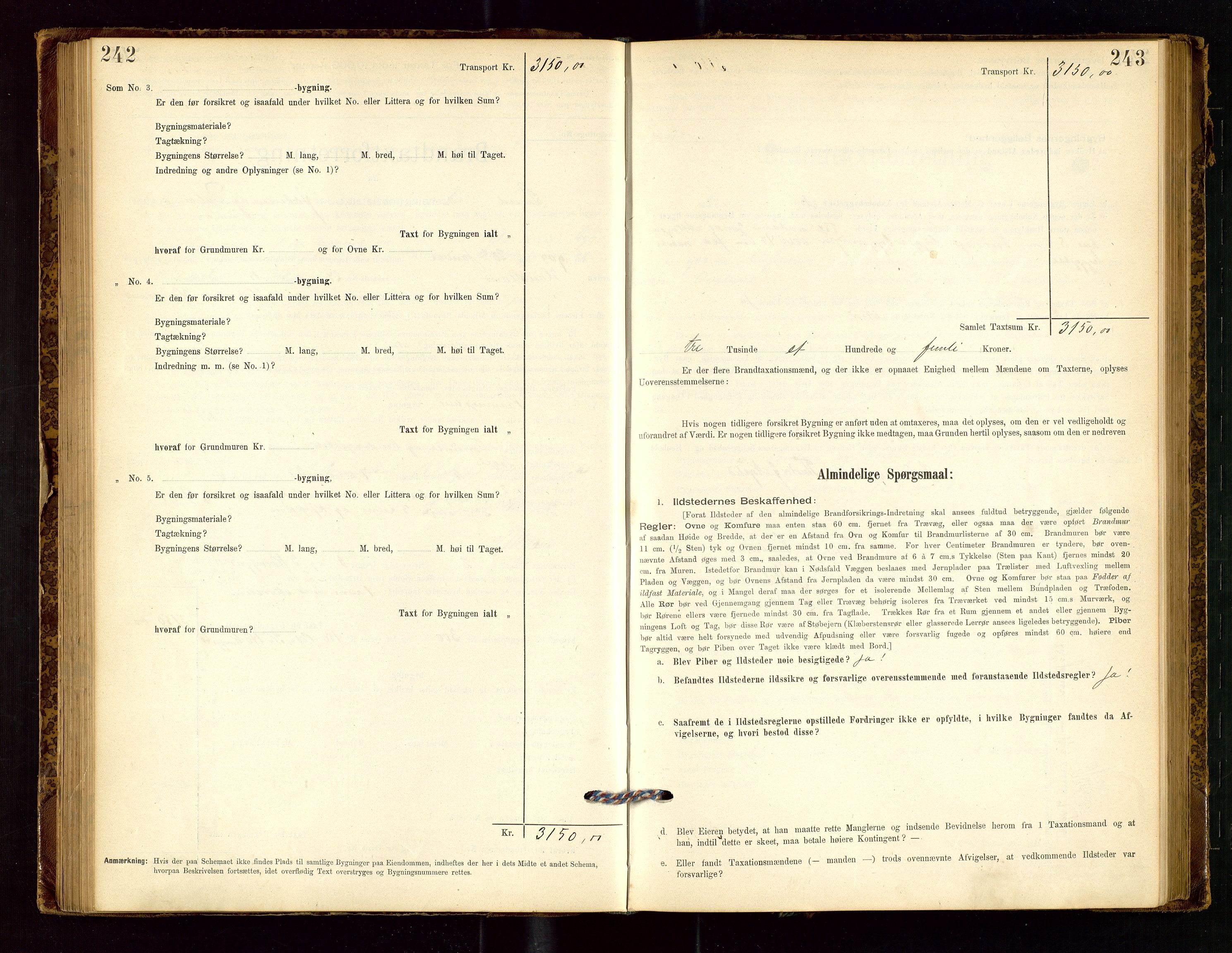 Lund lensmannskontor, SAST/A-100303/Gob/L0001: "Brandtakstprotokol", 1894-1907, p. 242-243