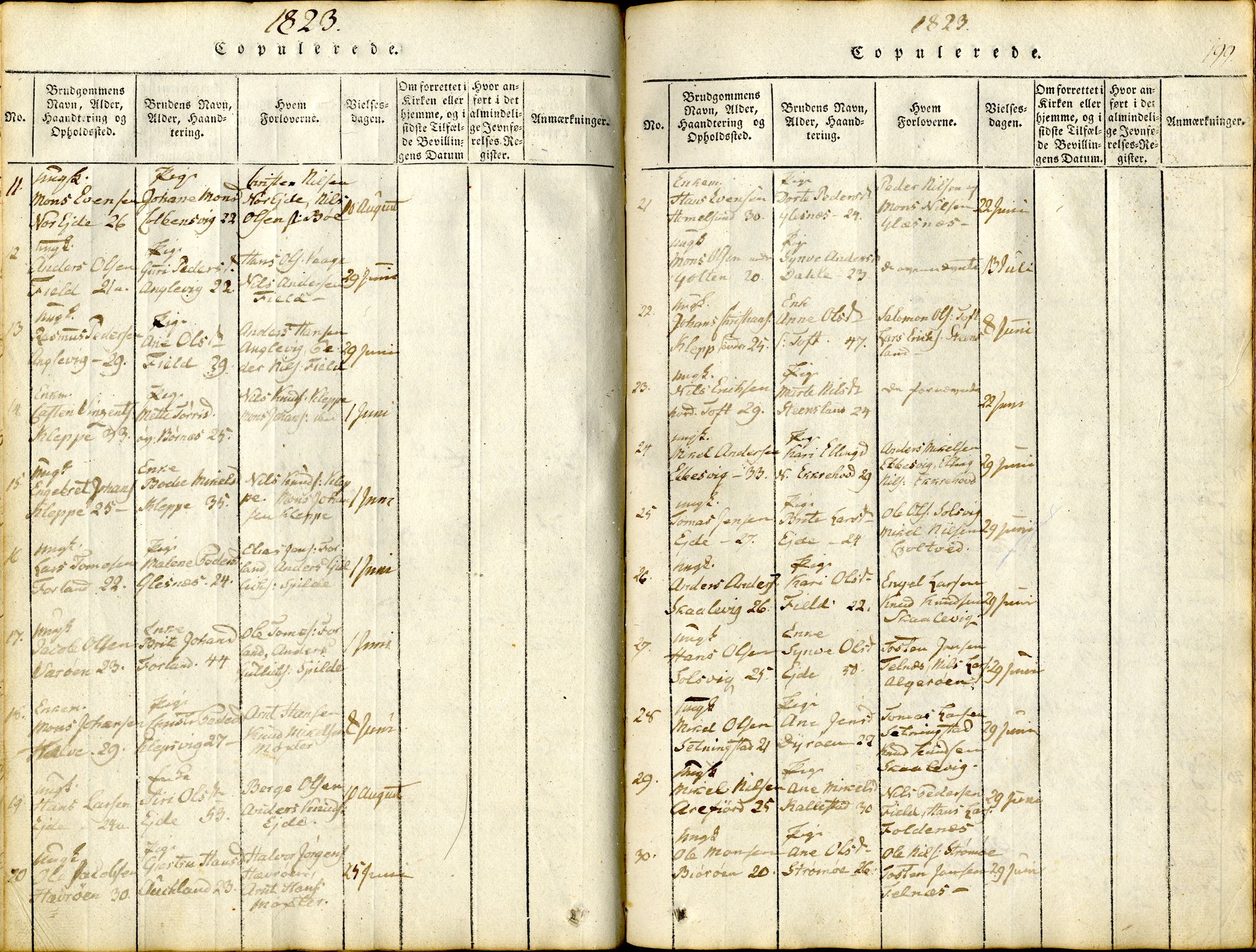 Sund sokneprestembete, SAB/A-99930: Parish register (official) no. A 11, 1814-1825, p. 199