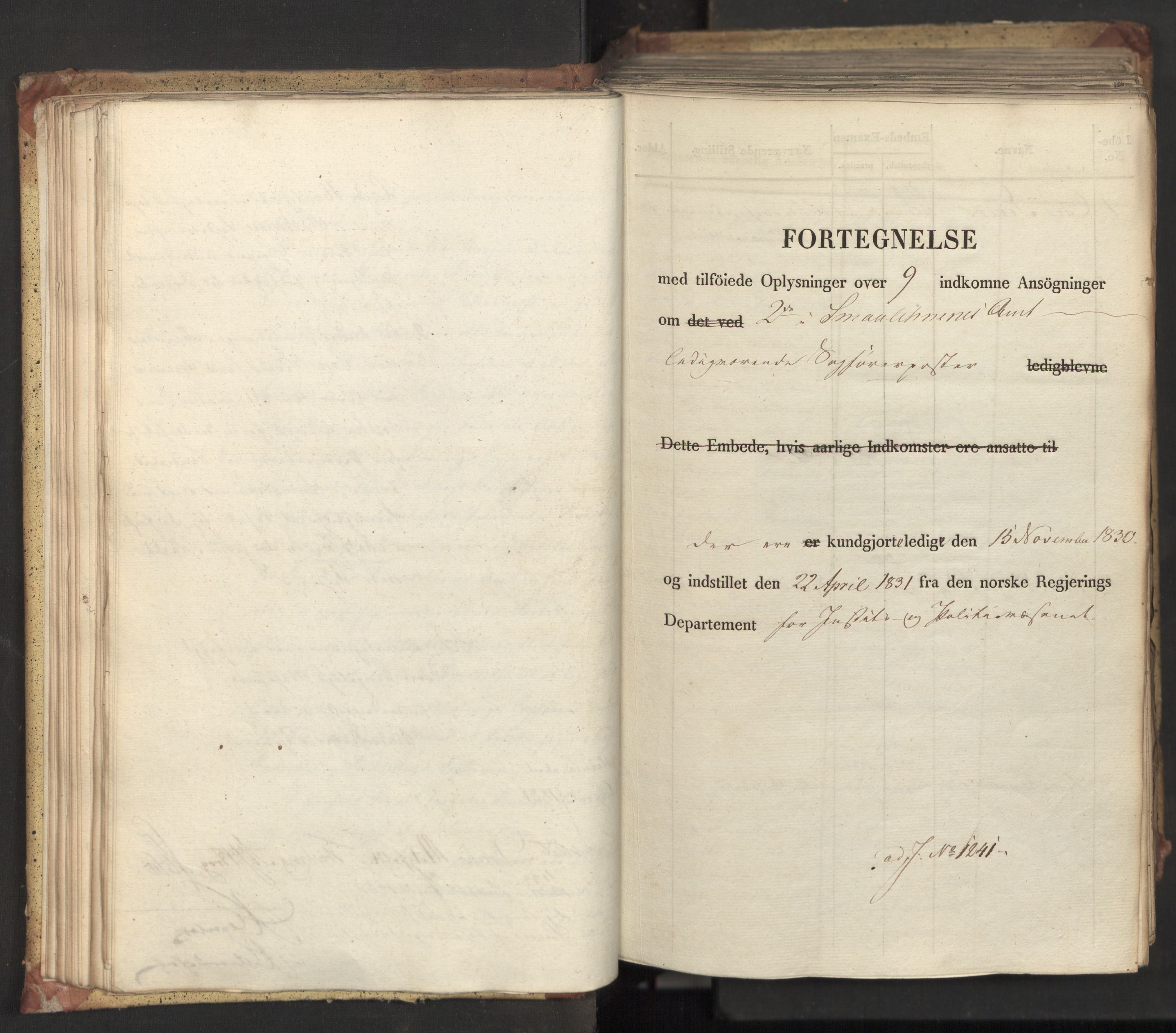 Statsrådsavdelingen i Stockholm, AV/RA-S-1003/D/Da/L0071: Regjeringsinnstillinger nr. 1222-1364, 1831, p. 53