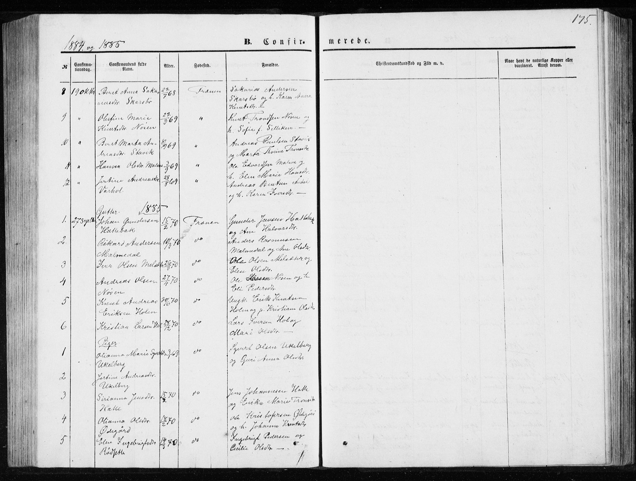 Ministerialprotokoller, klokkerbøker og fødselsregistre - Møre og Romsdal, AV/SAT-A-1454/565/L0754: Parish register (copy) no. 565C03, 1870-1896, p. 175