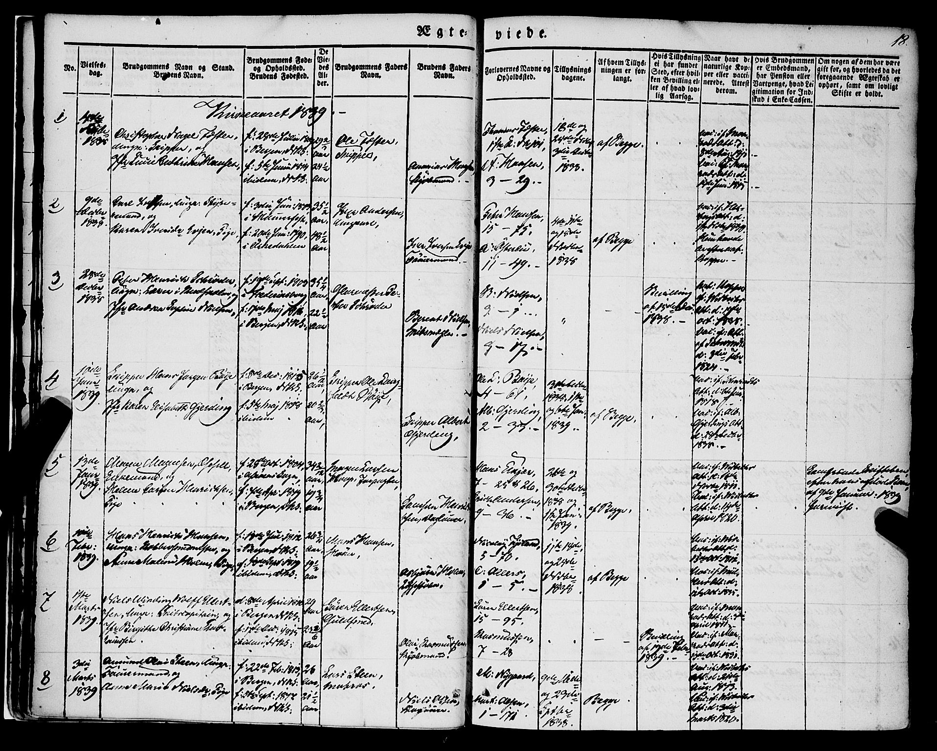 Nykirken Sokneprestembete, SAB/A-77101/H/Haa/L0031: Parish register (official) no. D 1, 1834-1861, p. 18