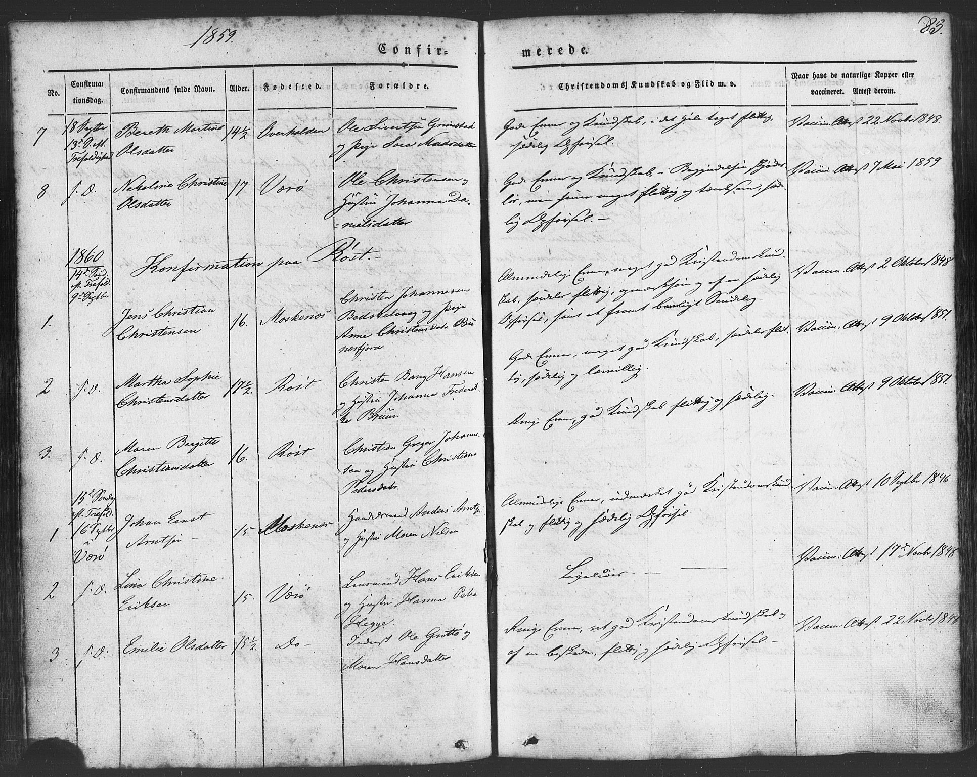 Ministerialprotokoller, klokkerbøker og fødselsregistre - Nordland, SAT/A-1459/807/L0121: Parish register (official) no. 807A04, 1846-1879, p. 83