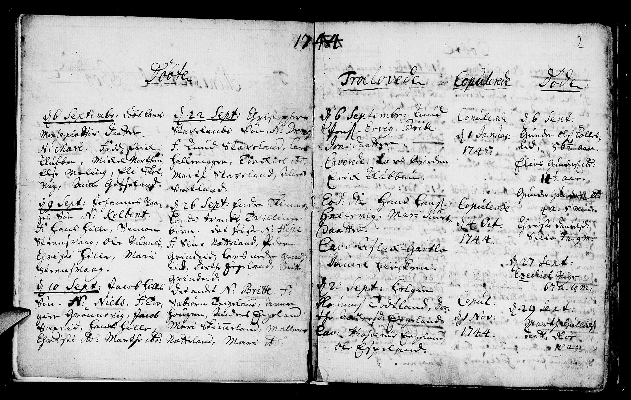 Finnås sokneprestembete, AV/SAB-A-99925/H/Ha/Haa/Haaa/L0002: Parish register (official) no. A 2, 1744-1764, p. 2
