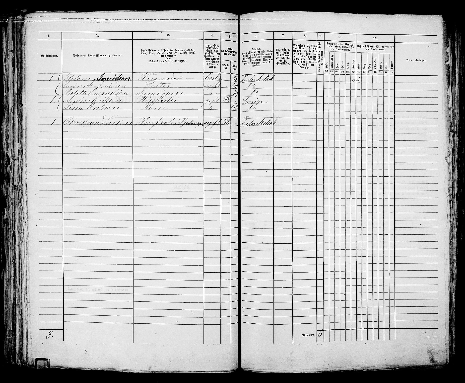 RA, 1865 census for Fredrikshald, 1865, p. 547