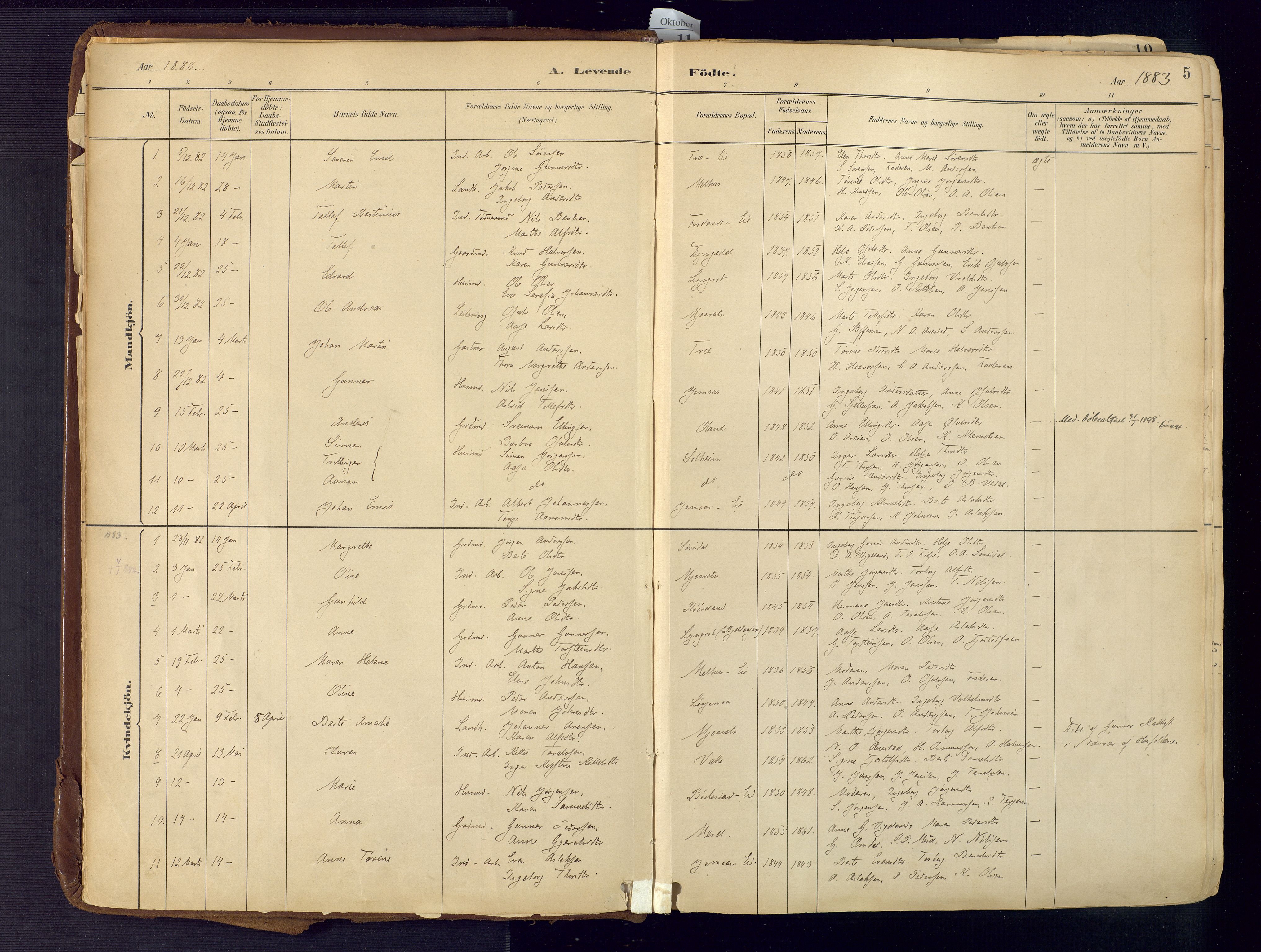 Froland sokneprestkontor, SAK/1111-0013/F/Fa/L0005: Parish register (official) no. A 5, 1882-1921, p. 5